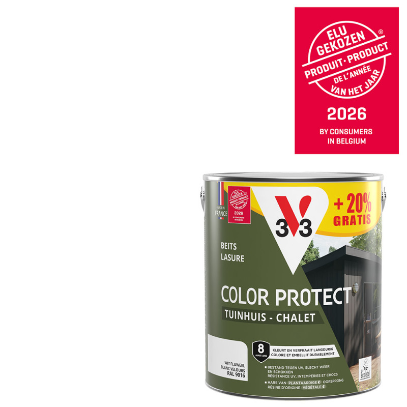 Lasure pour chalet Color Protect blanc 2,5 L   0,5 L gratuit V33