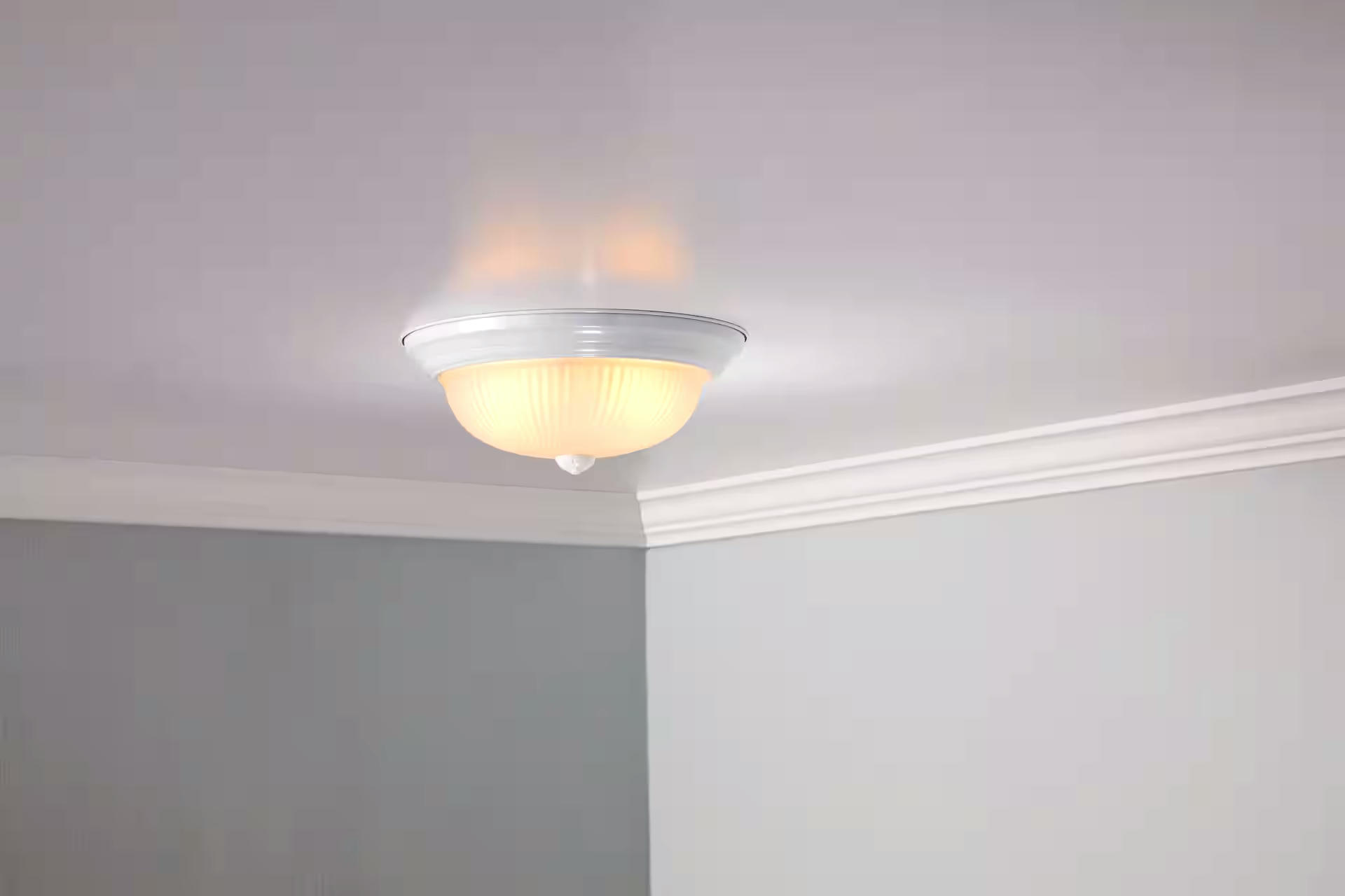 For Living Frosted Swirl Glass Shade Flush Mount Ceiling Light Fixture, Brushed Pewter, 11-in