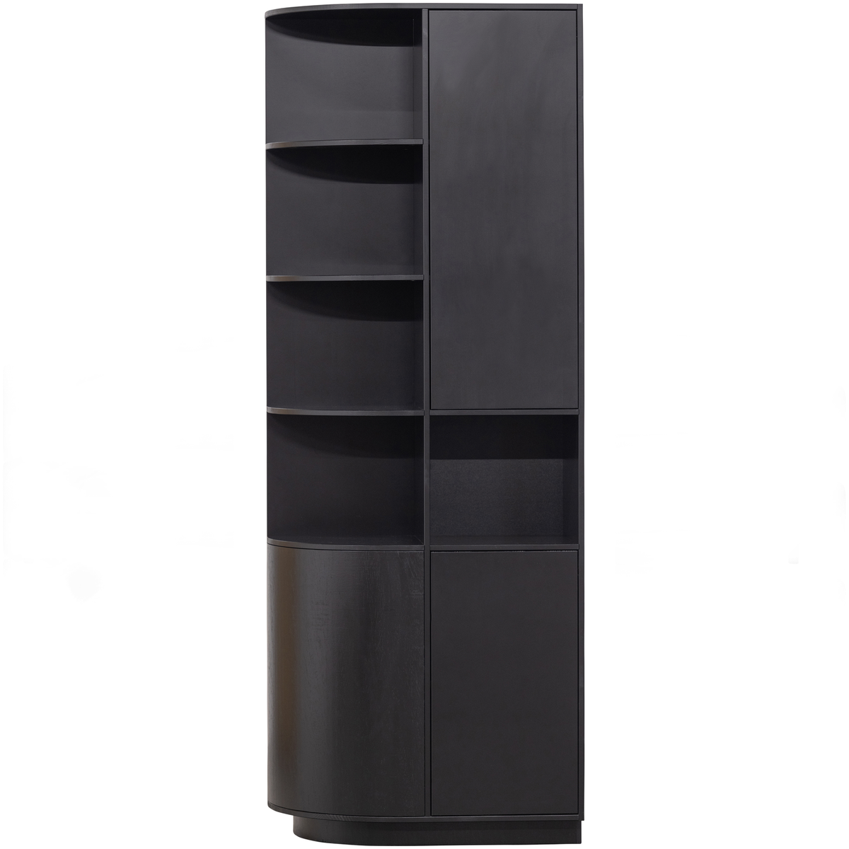 WOOOD opbergkast rond links Finca - Zwart - 210x78x40