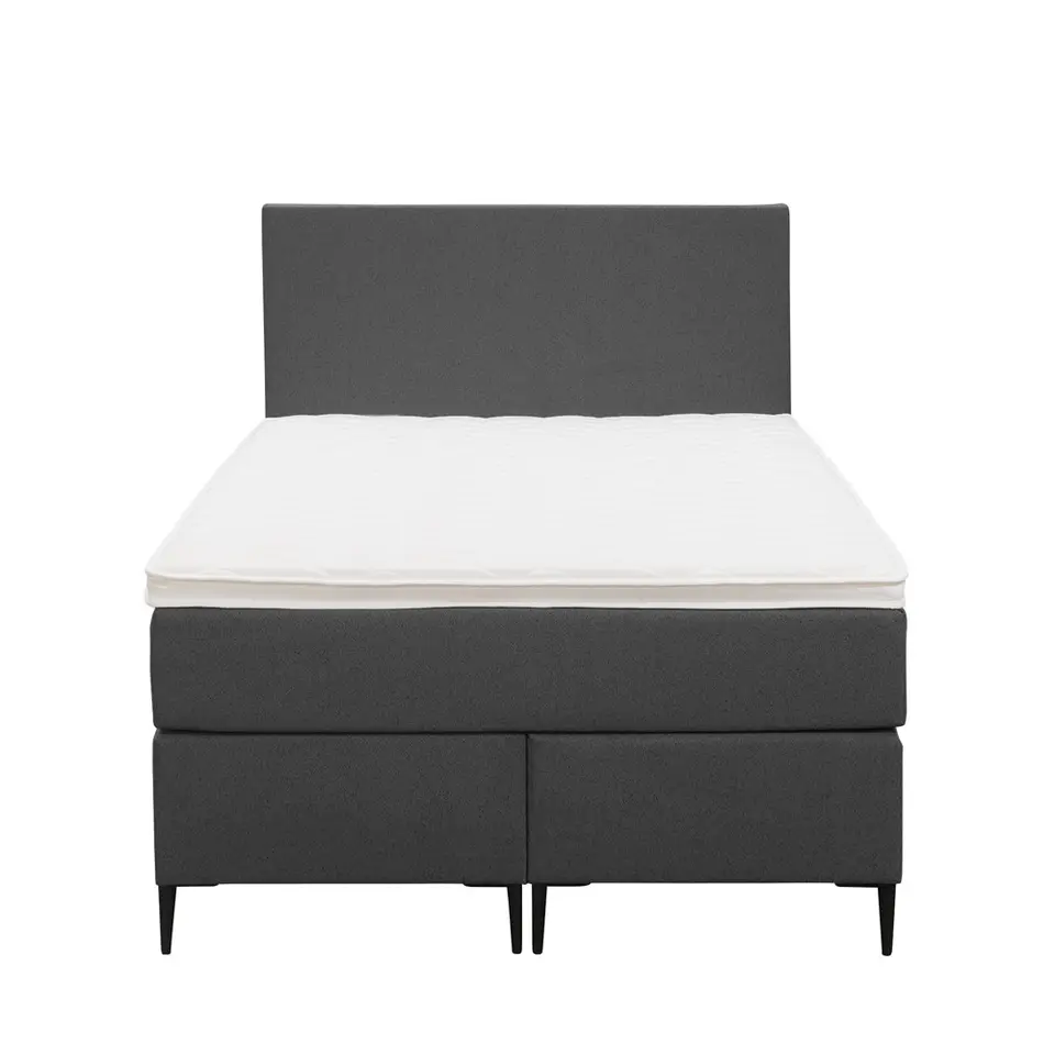 Boxspring Liv egaal - antraciet - 120x200 cm - slanke poot