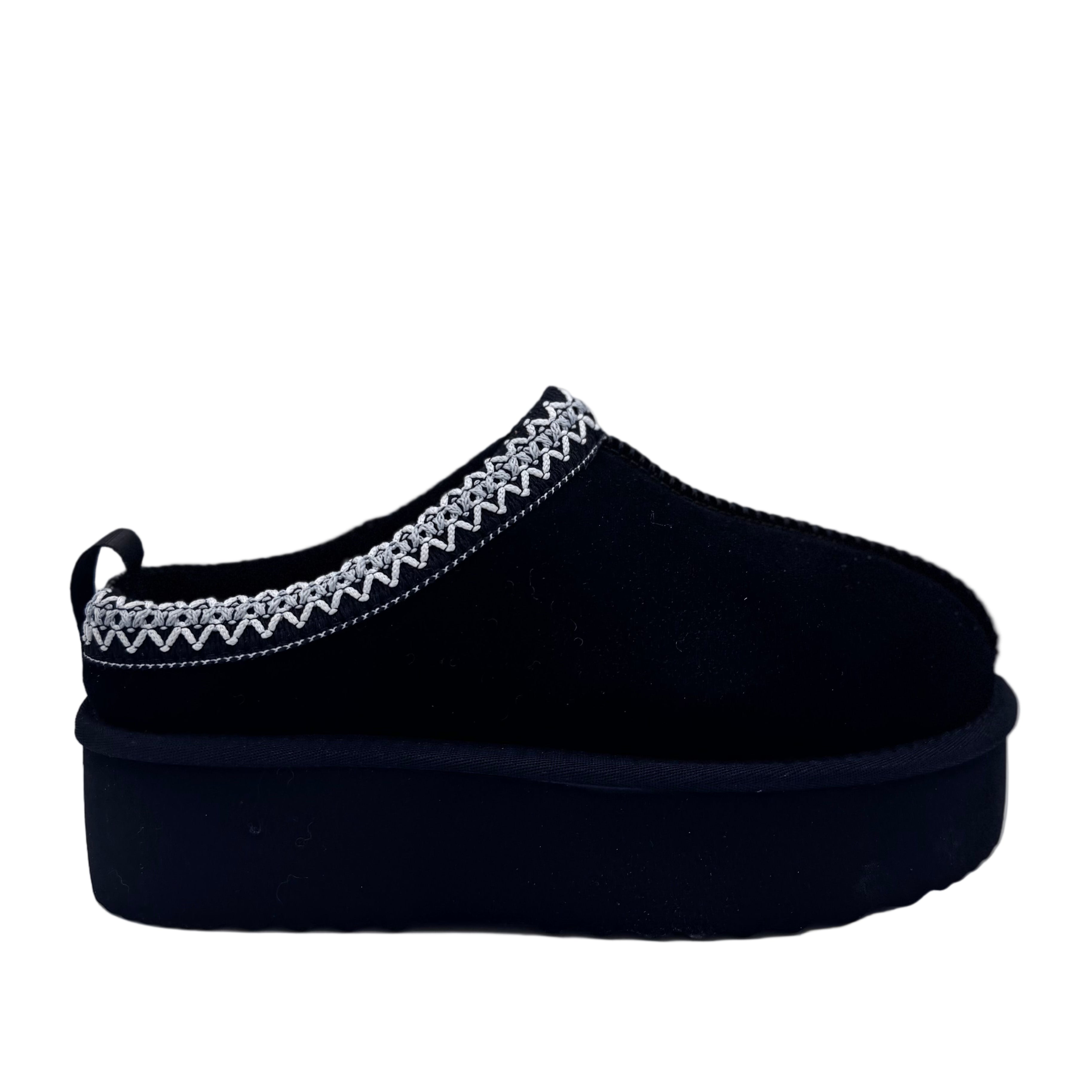 SLIPPER BOOTS PLATEAU MIT WARMFUTTER SCHWARZ