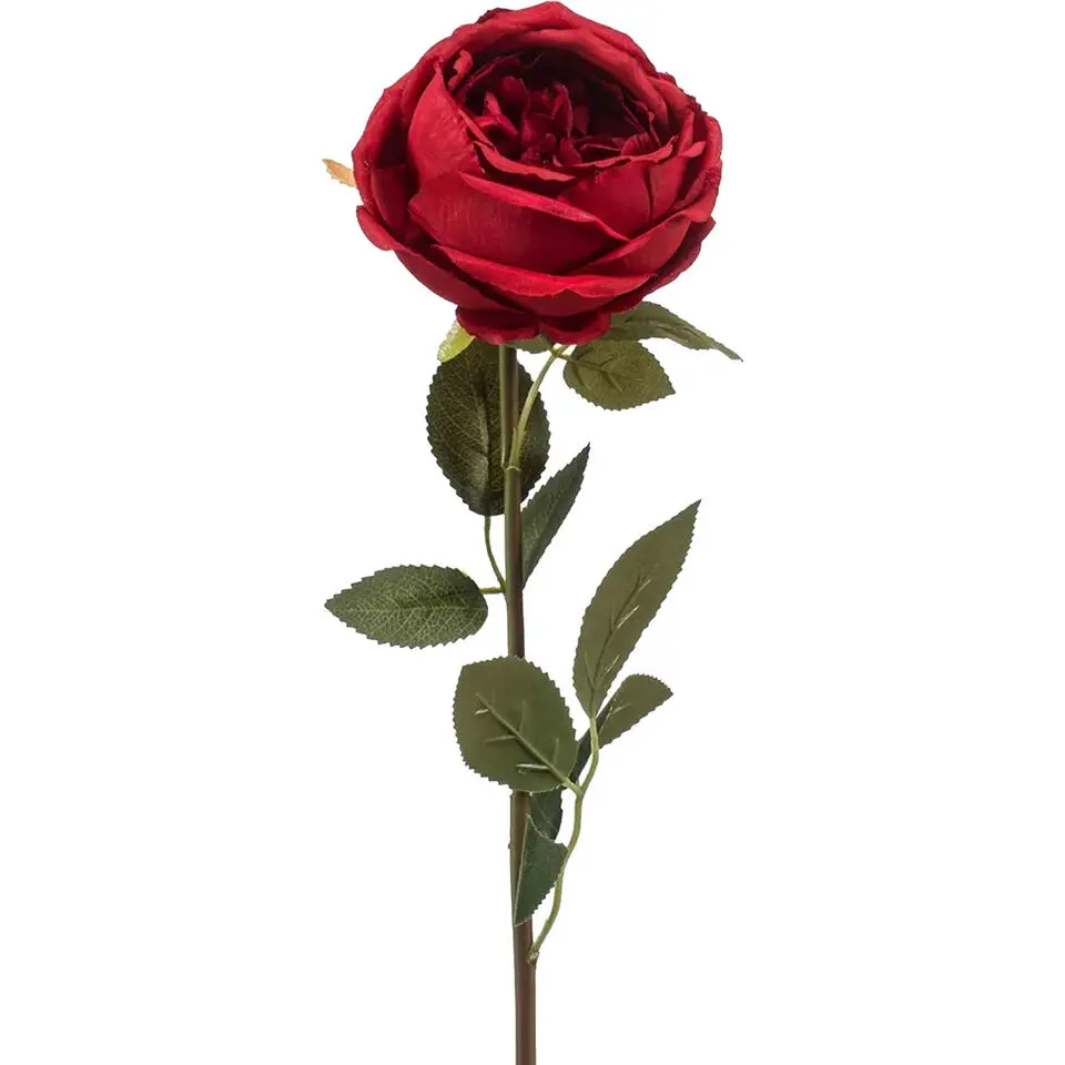 Emerald Kunstbloem roos Joelle - rood - 65 cm - decoratie bloemen