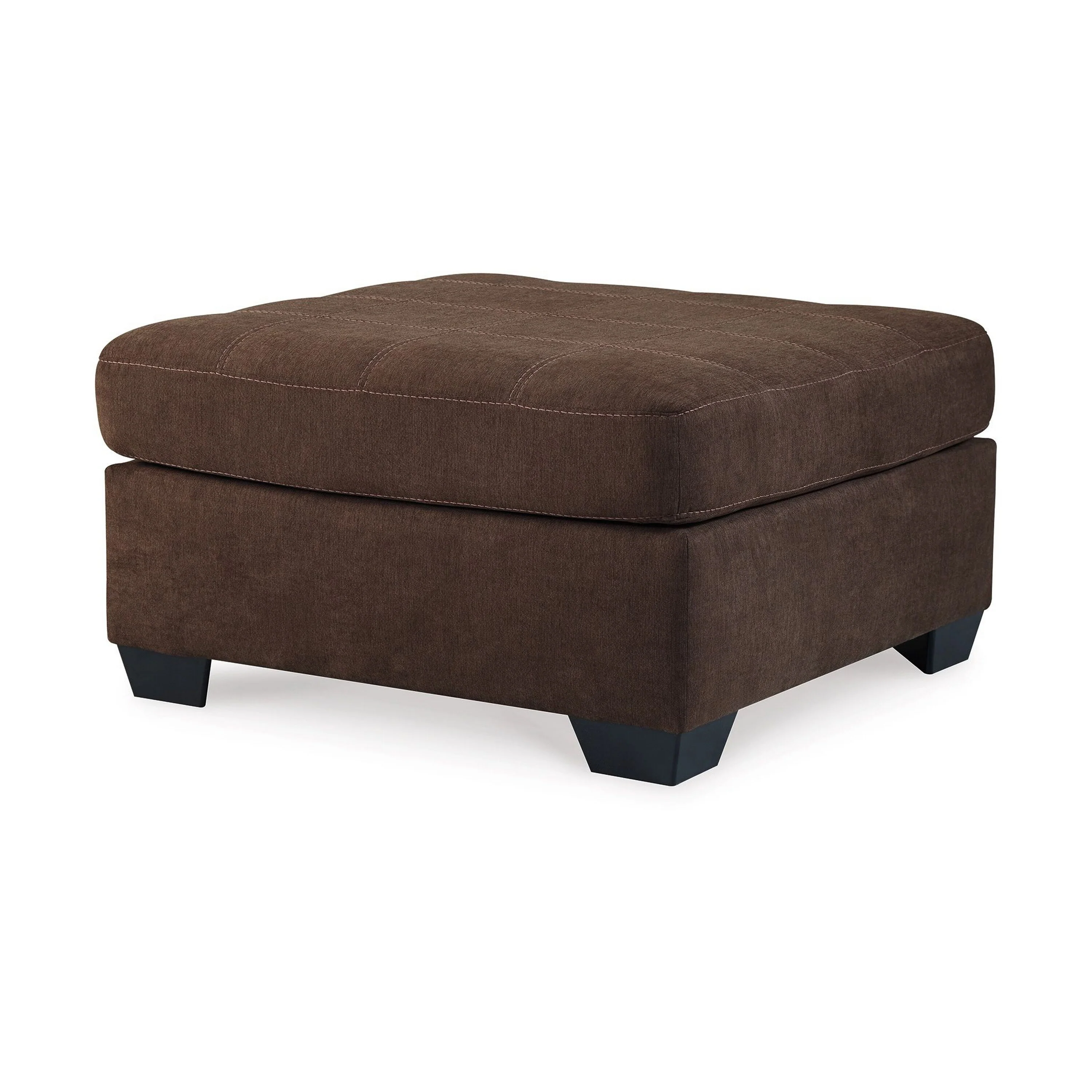 Maine Oversized Accent Ottoman, Walnut Brown Polyester, 37 Inch Square