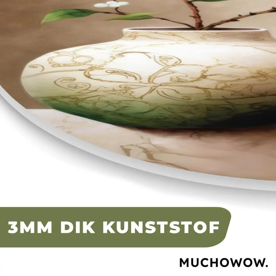 MuchoWow Wand decoratie 40x60cm Bloemen Vaas Wit Botanisch