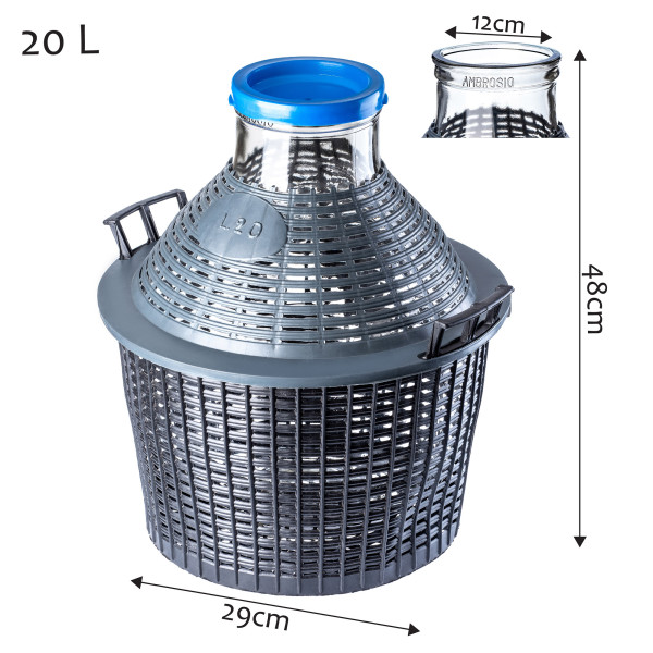 KADAX Balon na wino z szerokim otwowrem 20L