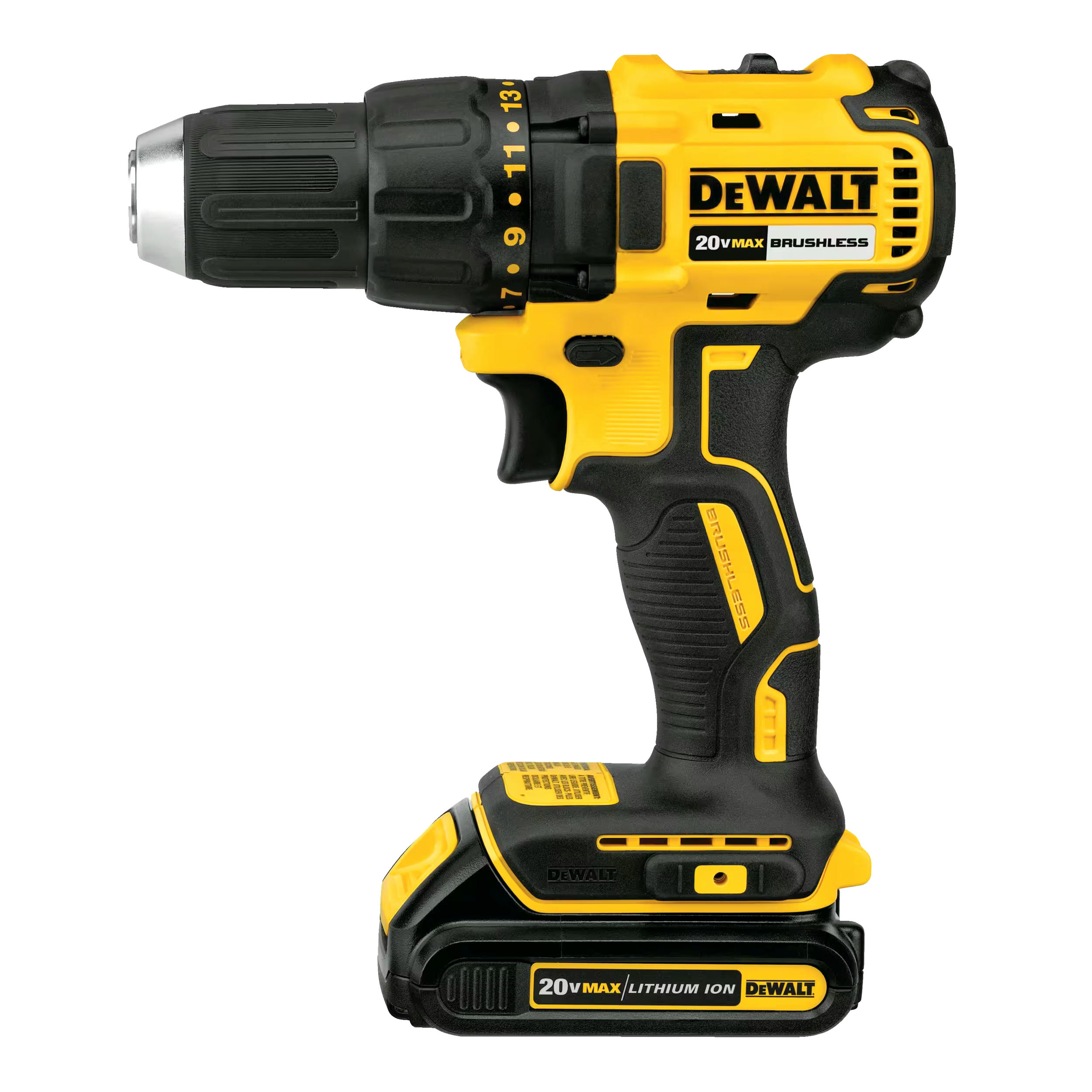 DEWALT DCD777C1 20V MAX Lithium-Ion Brushless Cordless Drill/Driver with Battery & Charger, 1/2-in