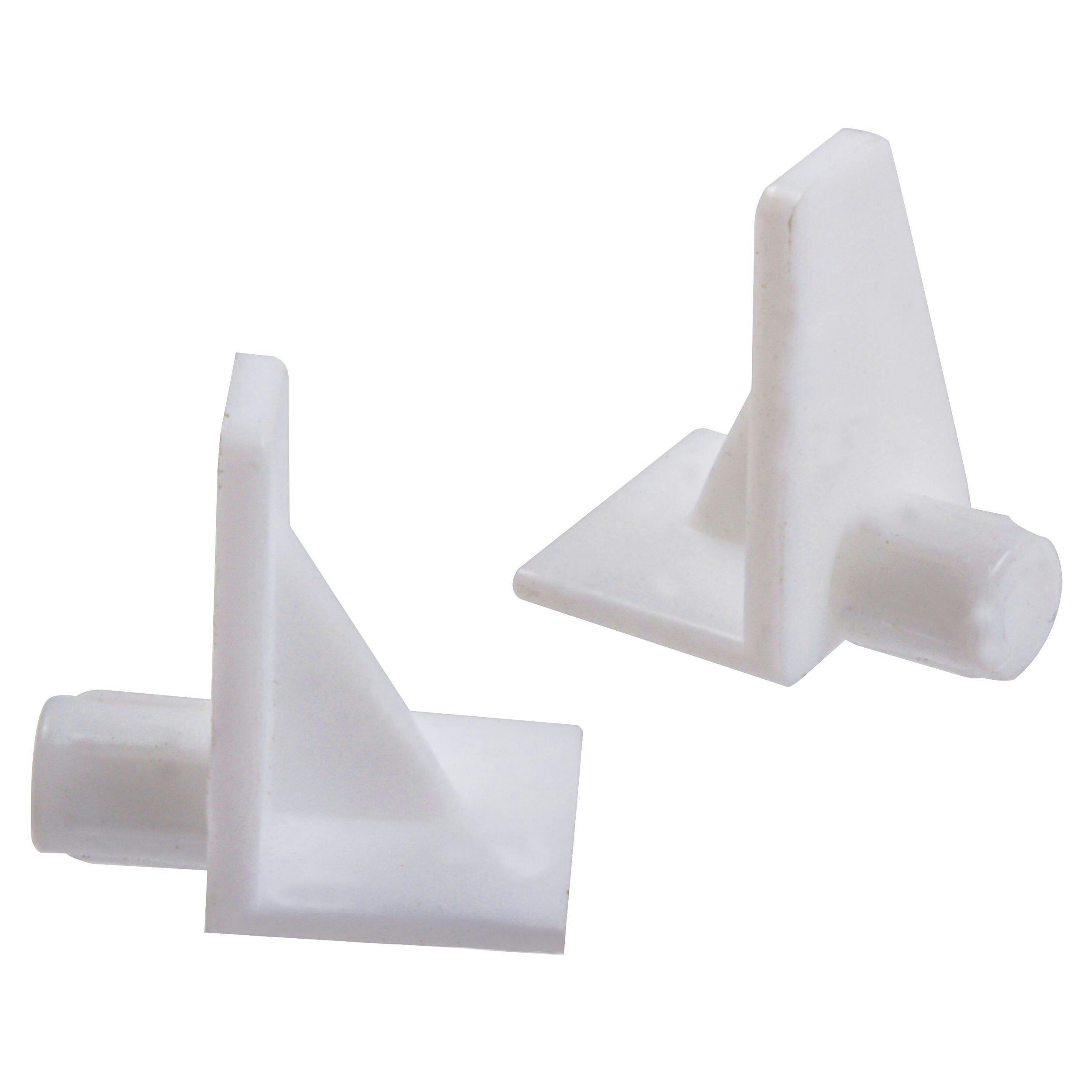 Hillman Shelf Support Rest, Clear or White, 1-4-in, 8-pk