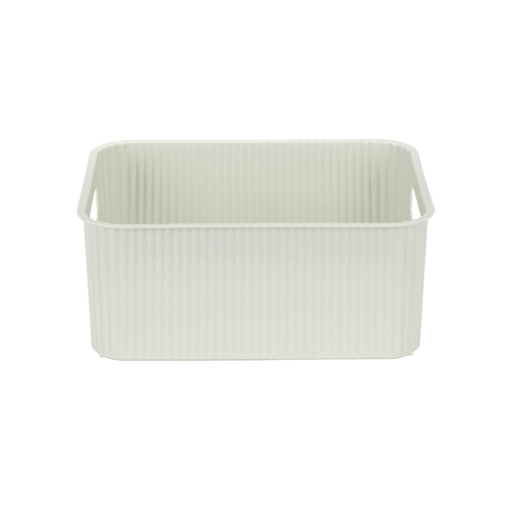 Panière de rangement 10L rectangulaire plastique blanc 35x26,5xH12,5cm