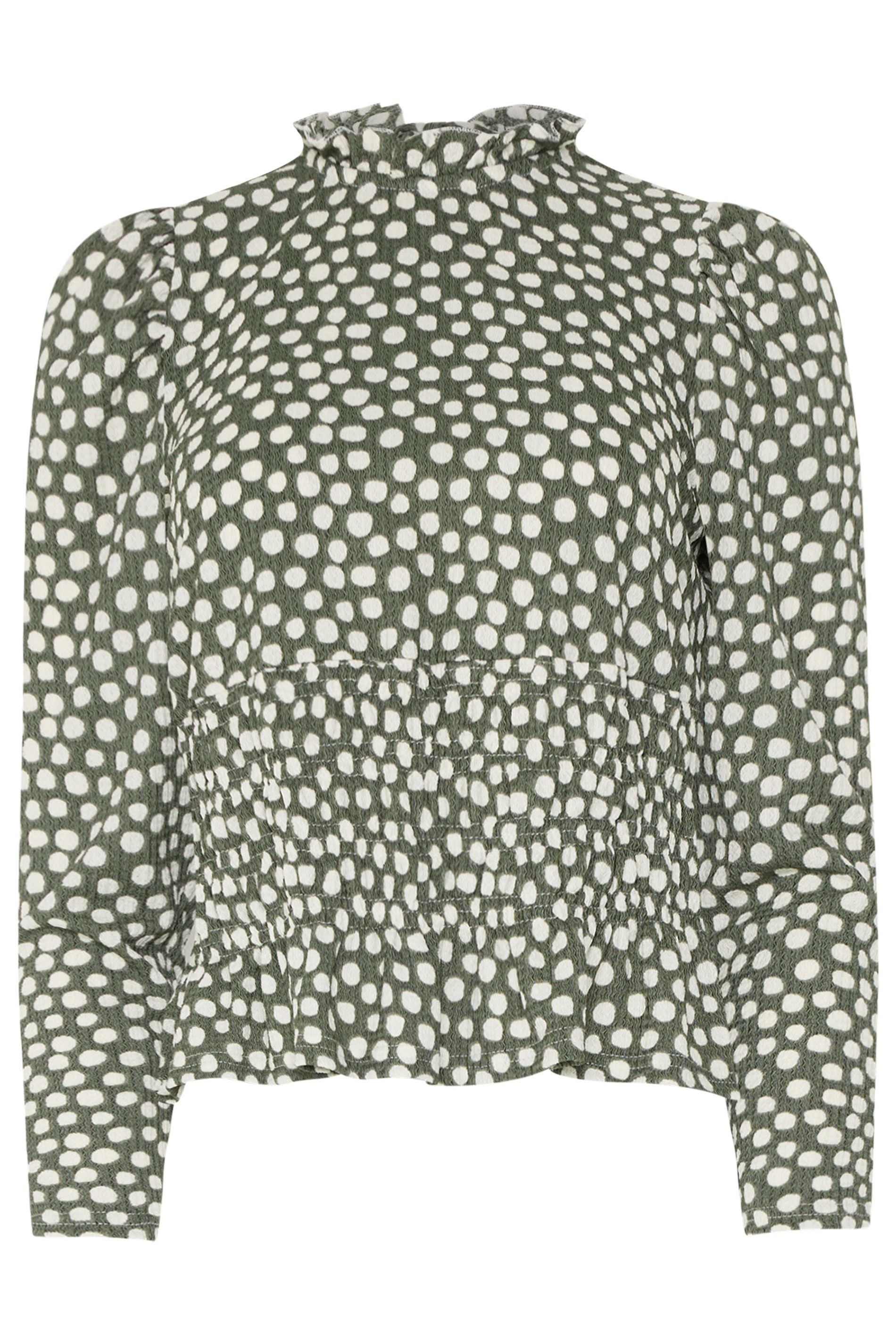 M&Co Polka Dot Shirred Top