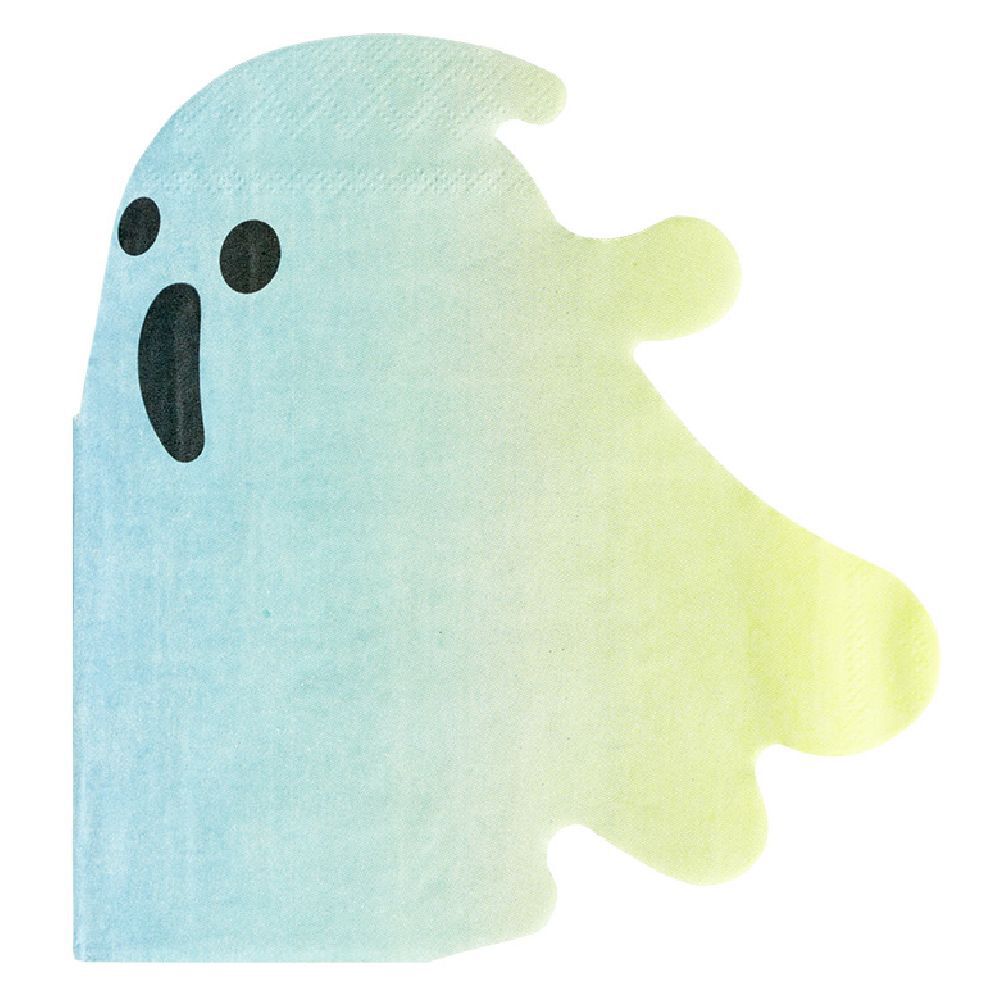 Serviette de table Halloween fantôme bleu et jaune x12