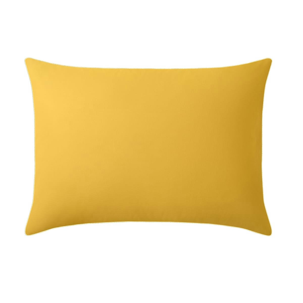 BONS JOURS ETINCELLE - Taie d'oreiller bicolore en coton jaune 50x70
