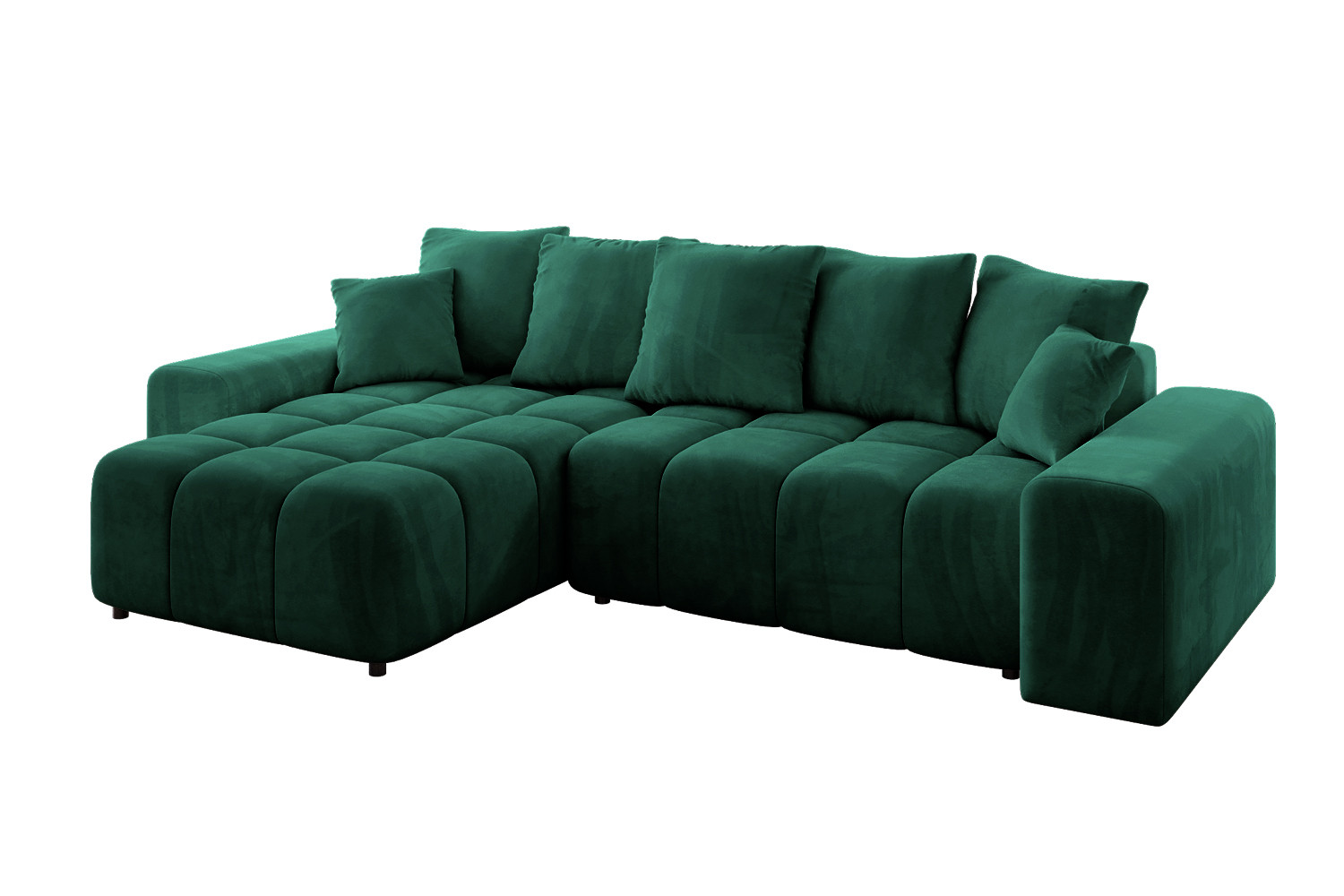 Narożnik lewostronny ENIL-L - 297x189x68 cm Ciemny zielony