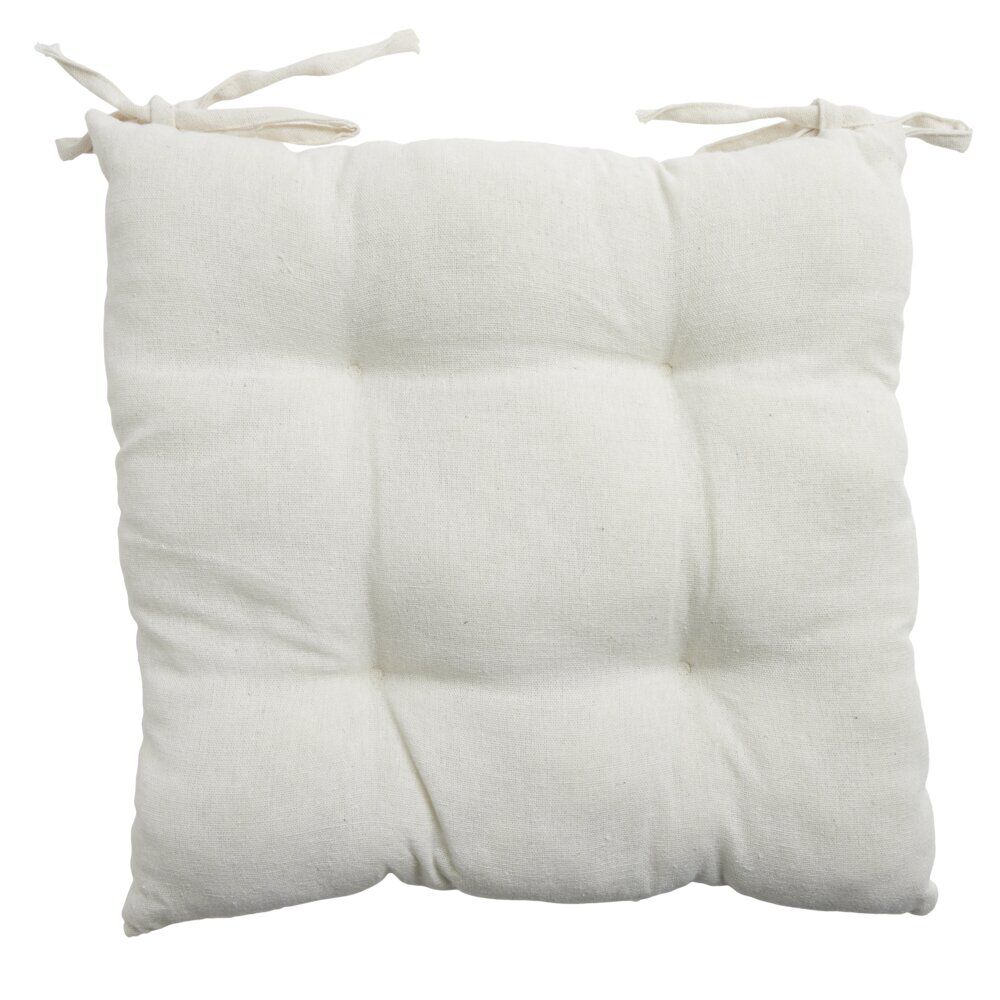 Galette de chaise carrée 38x38cm blanc écru