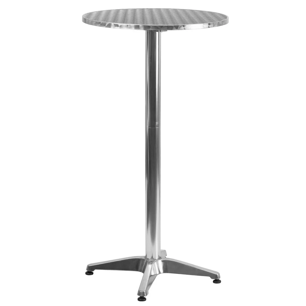 23.25 Round Aluminum Indoor-Outdoor Bar Height Table with Flip-Up Table