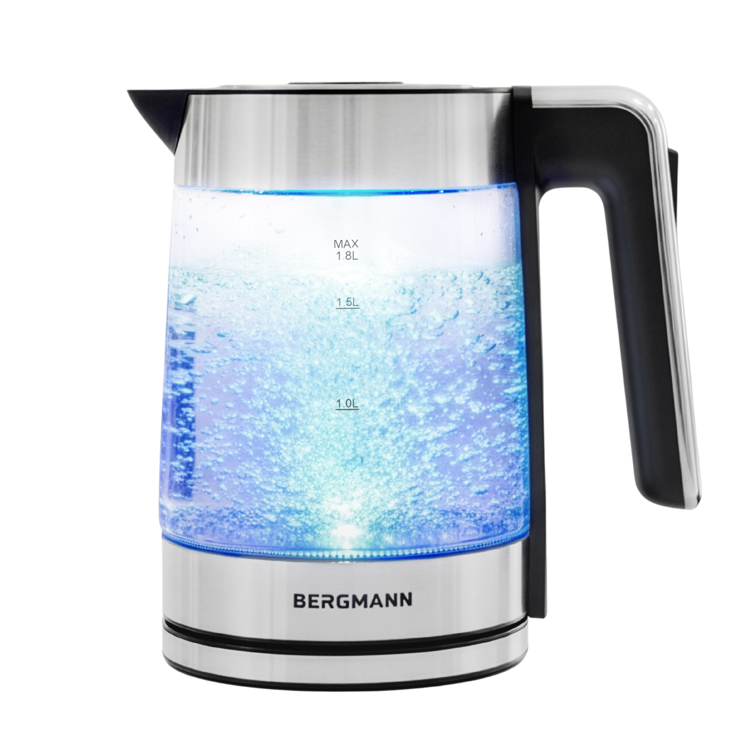 Czajnik Elektryczny Szklany BERGMANN 1,8L 2200W Srebrny