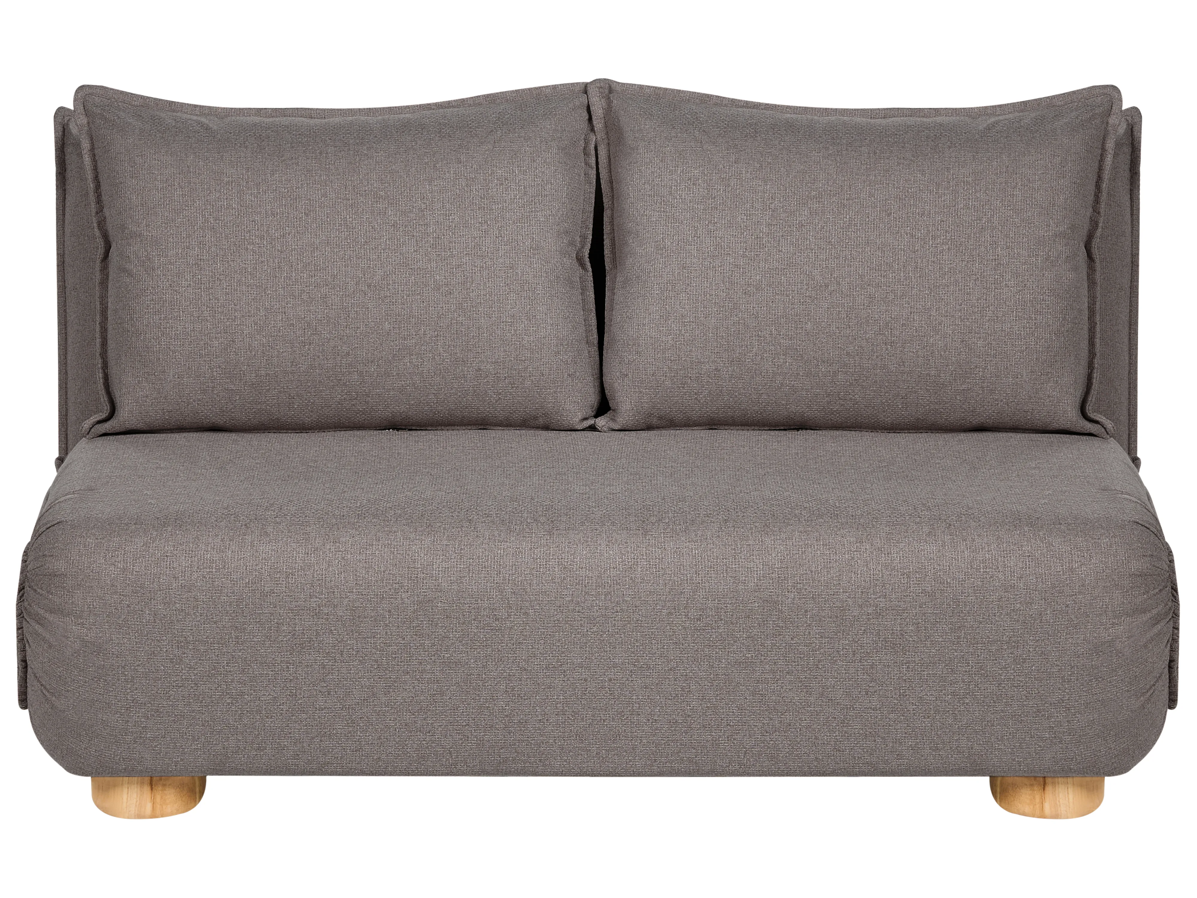 Sofa Bed 2 Seater ABISKO Faux Linen Dark Grey
