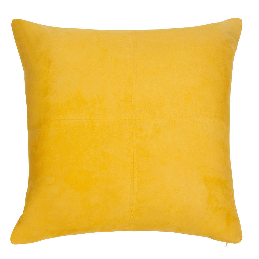 - Coussin en suédine jaune 60x60