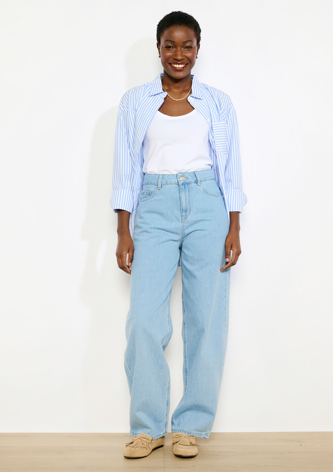 Hoge taille wide-leg jeans