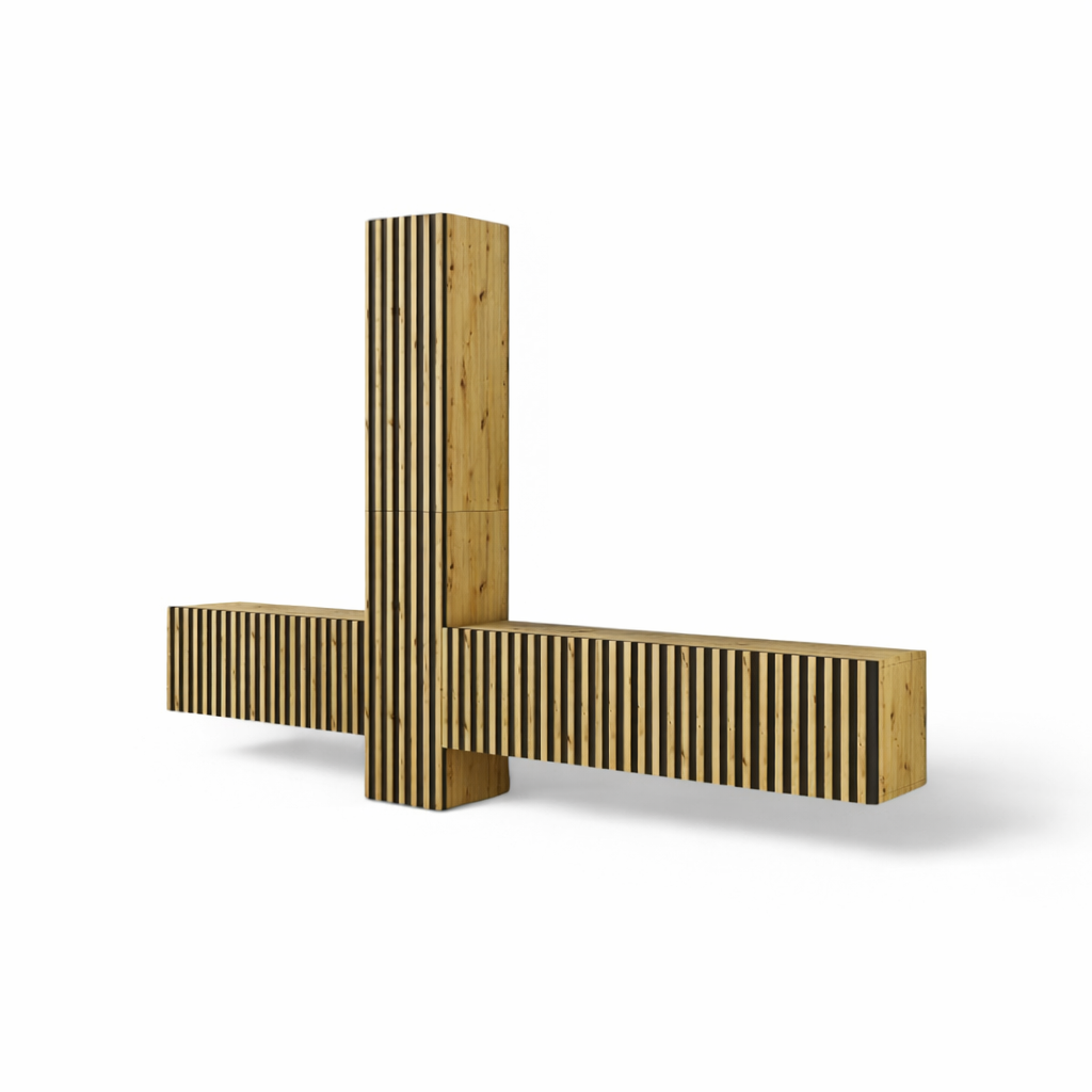 Mebloscianka Loft Z Lamelami Zestaw Trend-16 Dab Artisan