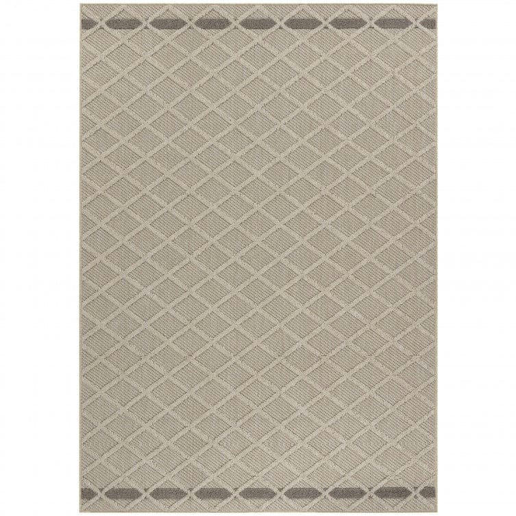 JUDE - Tapis effet jute naturel à relief stries beige 80x150cm