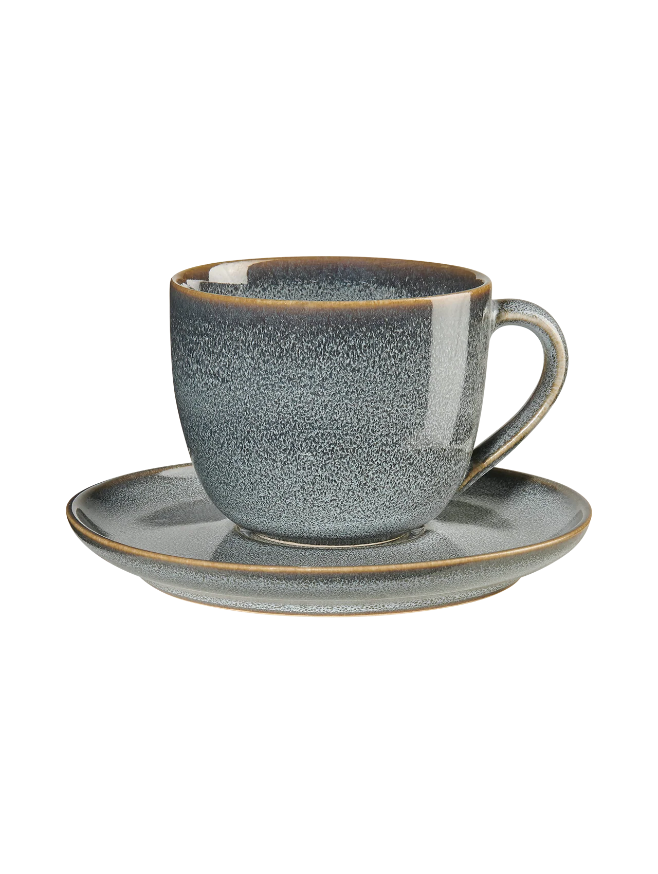 cappuccinotasse mit unterteller, denim