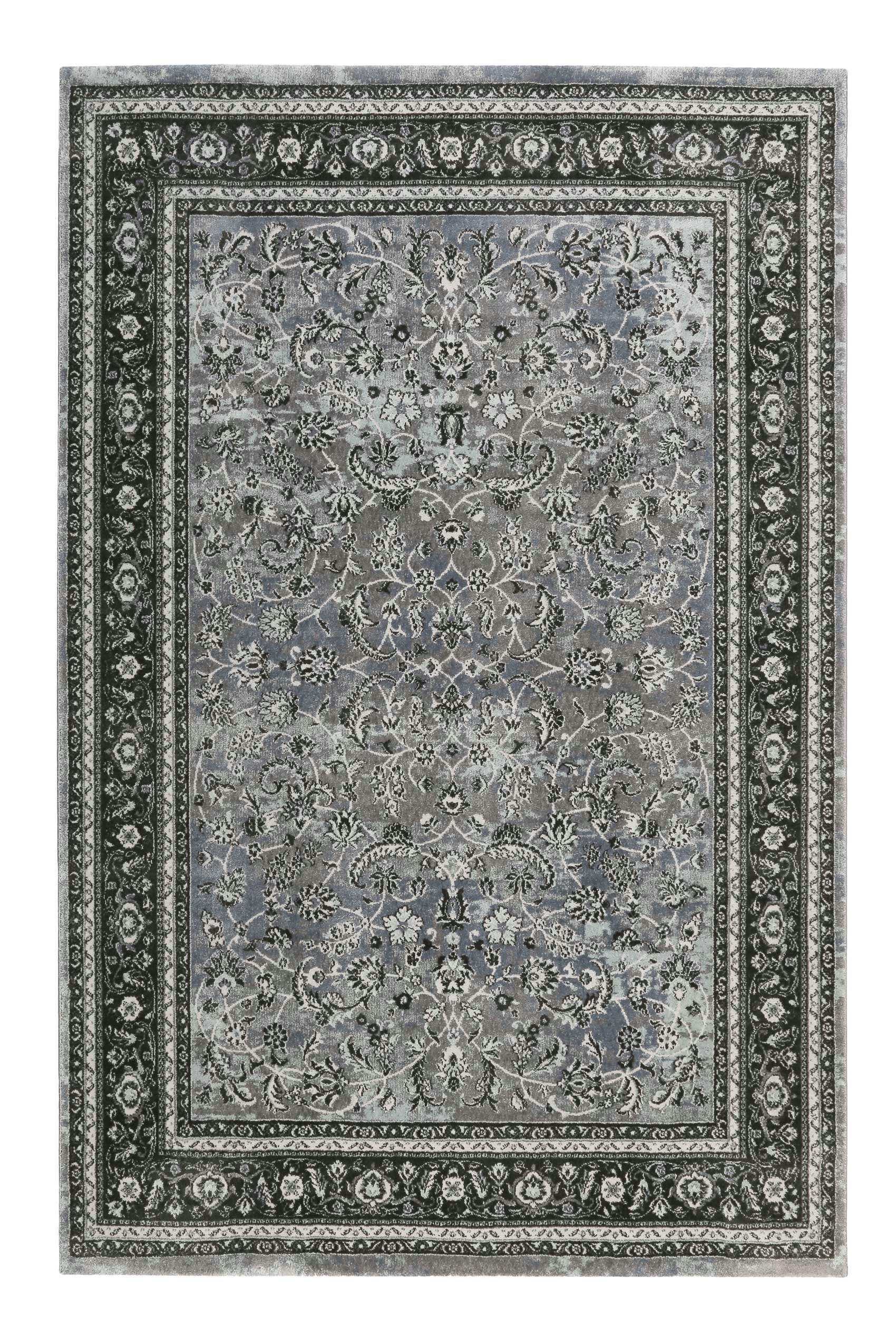 OXFORD - Tapis esprit rétro vintage tons de gris foncé 133x200