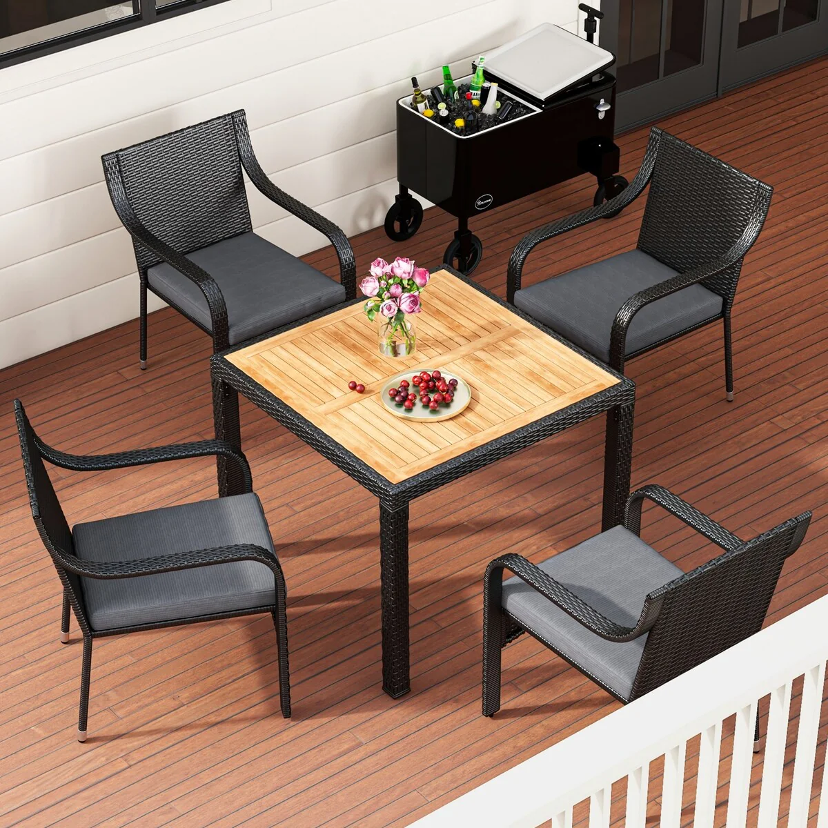 Moasis 5-Piece Square Patio Dining Set - 5 Pcs