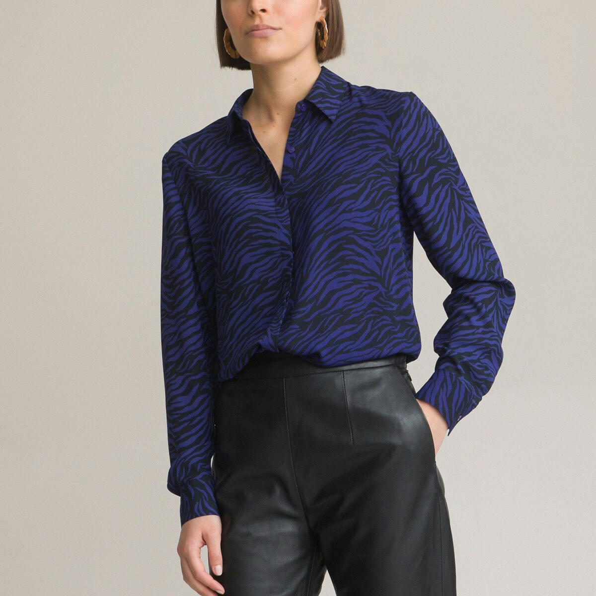 Chemise, imprimé animalier, manches longues