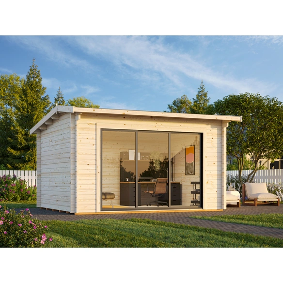 Gartenhaus »Ines Slide Plus«, B x H x L: 390 x 250 x 300 cm, Braun, tauchgrundiert