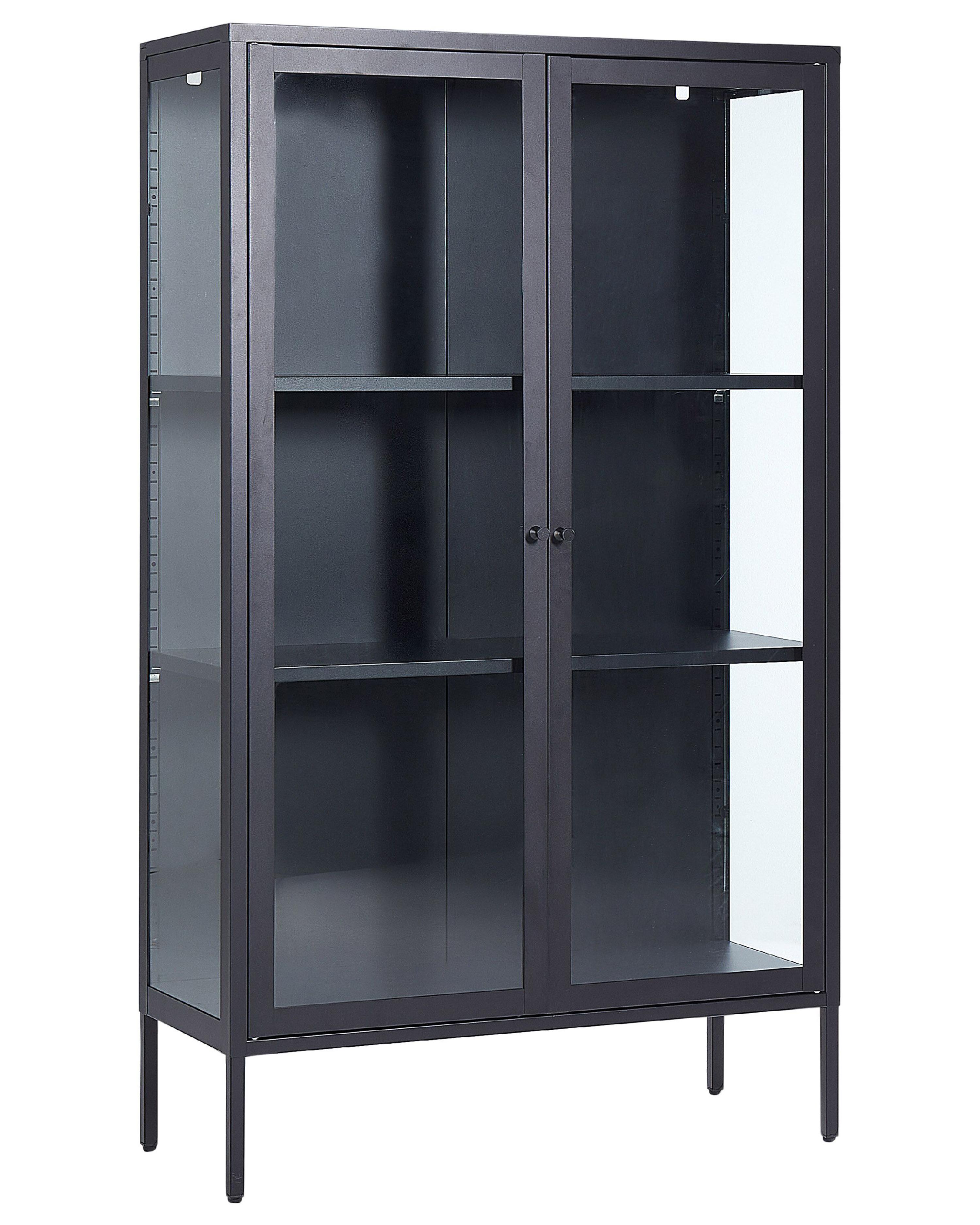 Glass Display Cabinet NASH Metal 90 cm Black