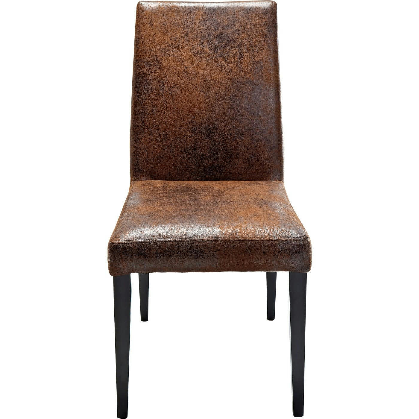 CASUAL - Chaise en microfibre marron et hêtre laqué