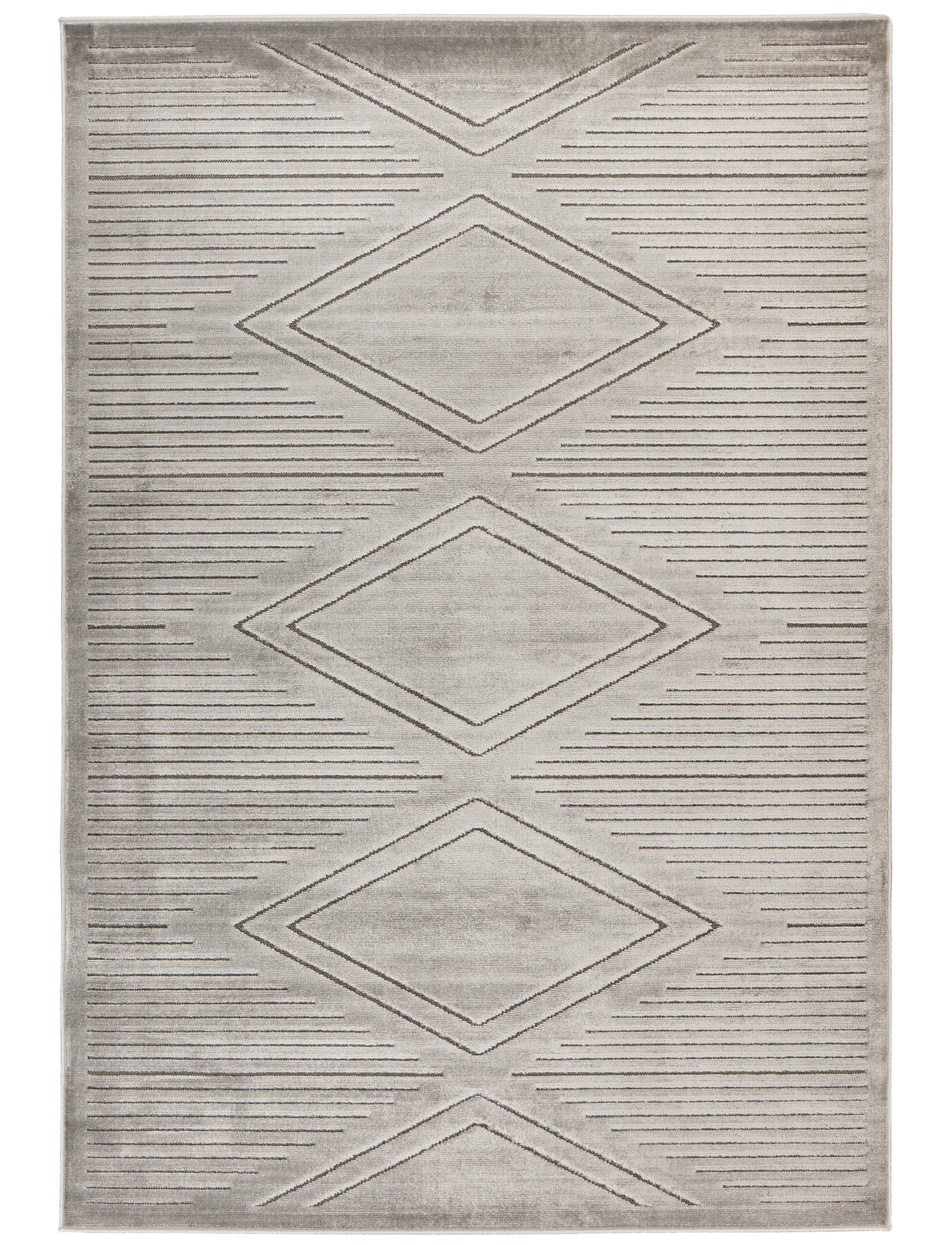 MATILDA - Tapis de salon en polypropylène gris 160x230 cm
