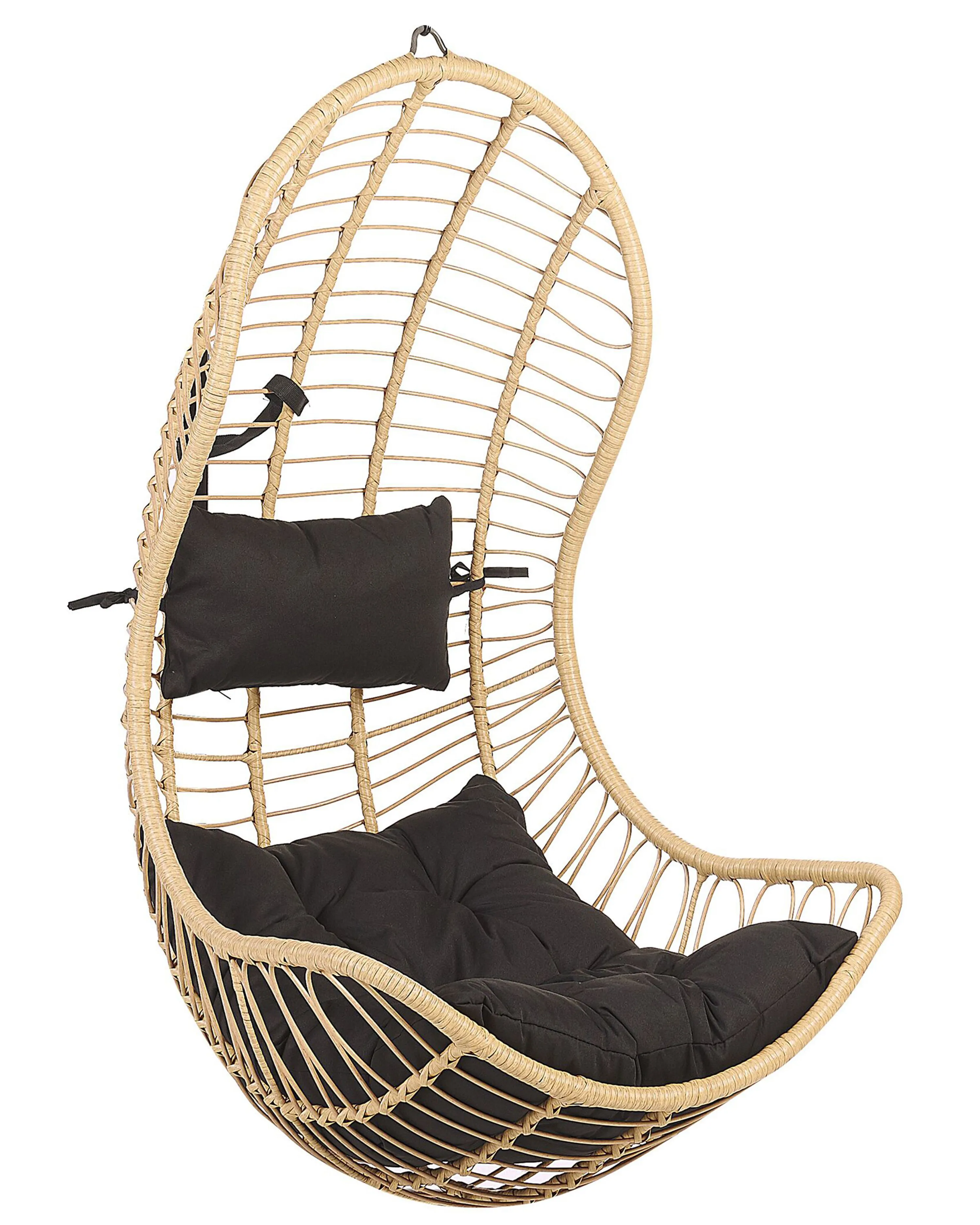 Hanging Chair with Stand PINETO PE Rattan Natural