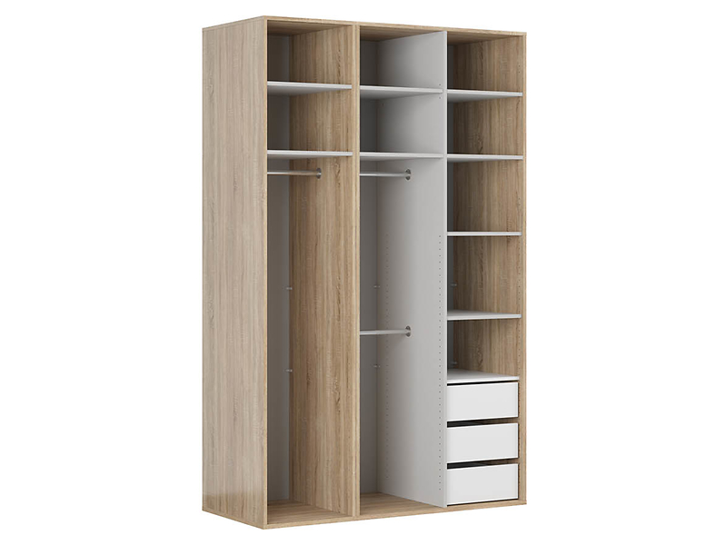 Szafa modułowa Flex 150 cm z drzwiami i lustrem dąb sonoma