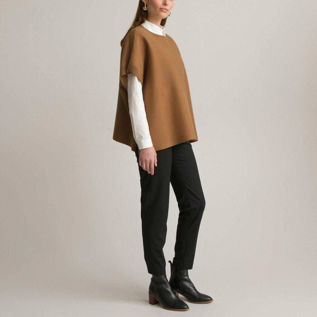 Poncho col rond en maille milano