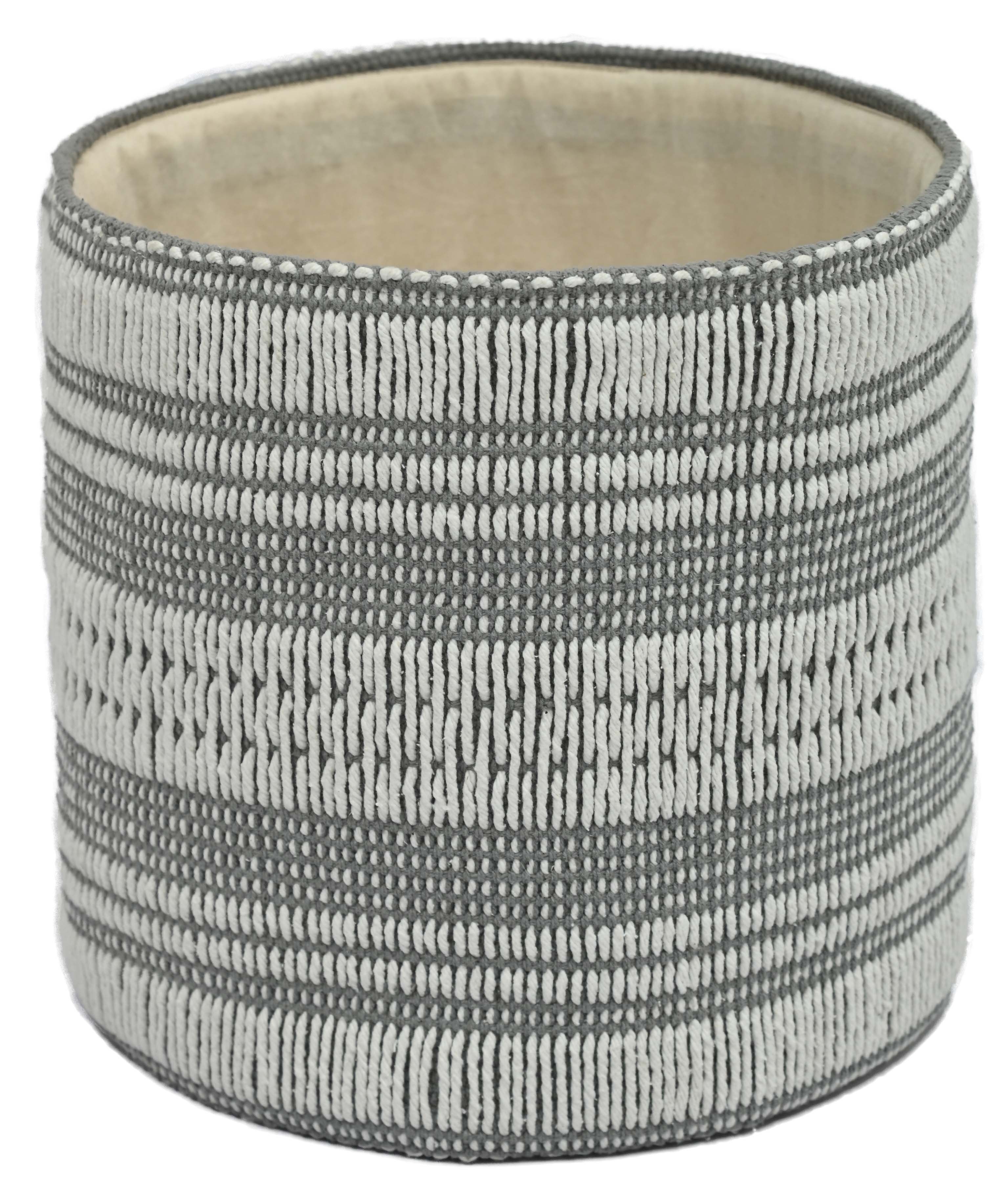 12 Ivory & Gray Cotton Woven Basket by Place & Time