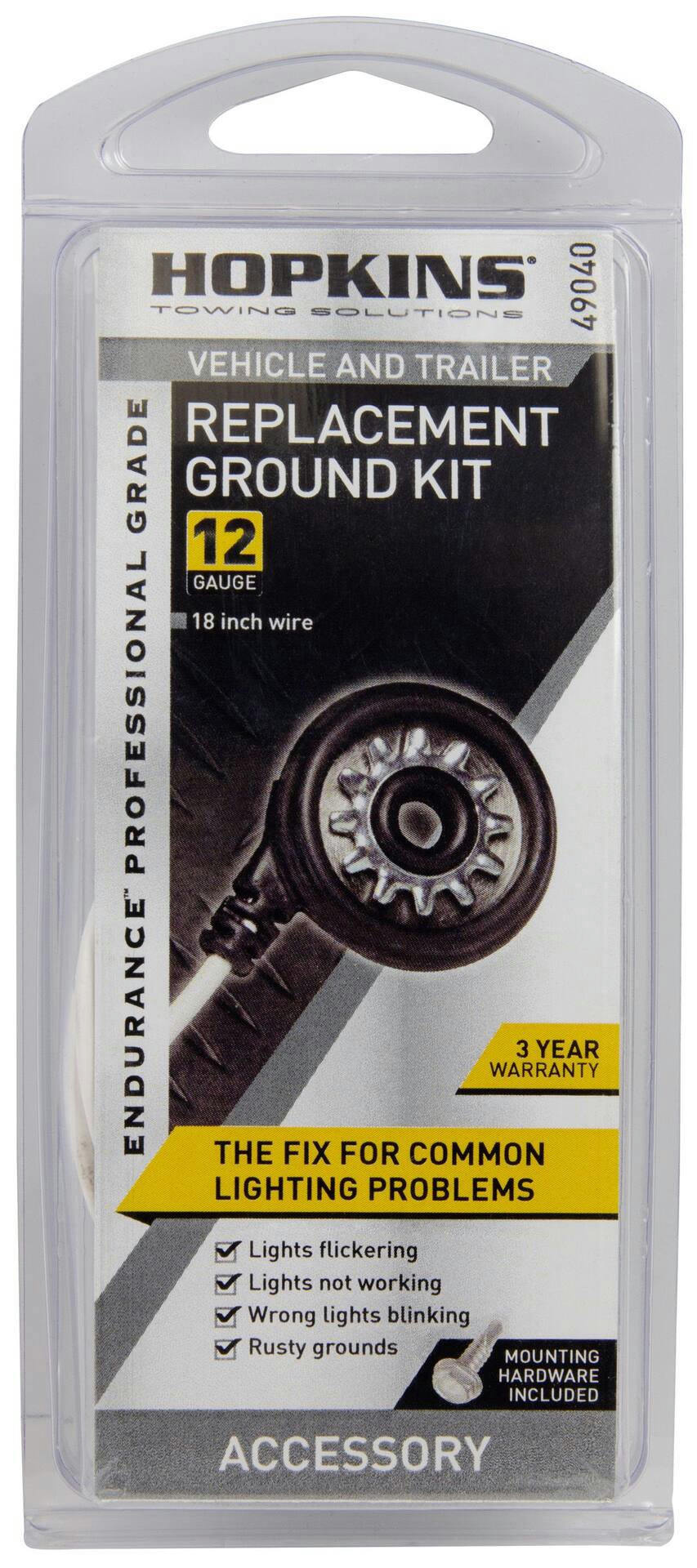 Hopkins 49040 Endurance™ Trailer Replacement Ground Kit with 12 Gauge Wire
