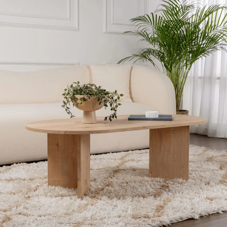 Calicosy - IRIS Ovale salontafel L119 cm - Kasjmier - 60x119x39,8 cm