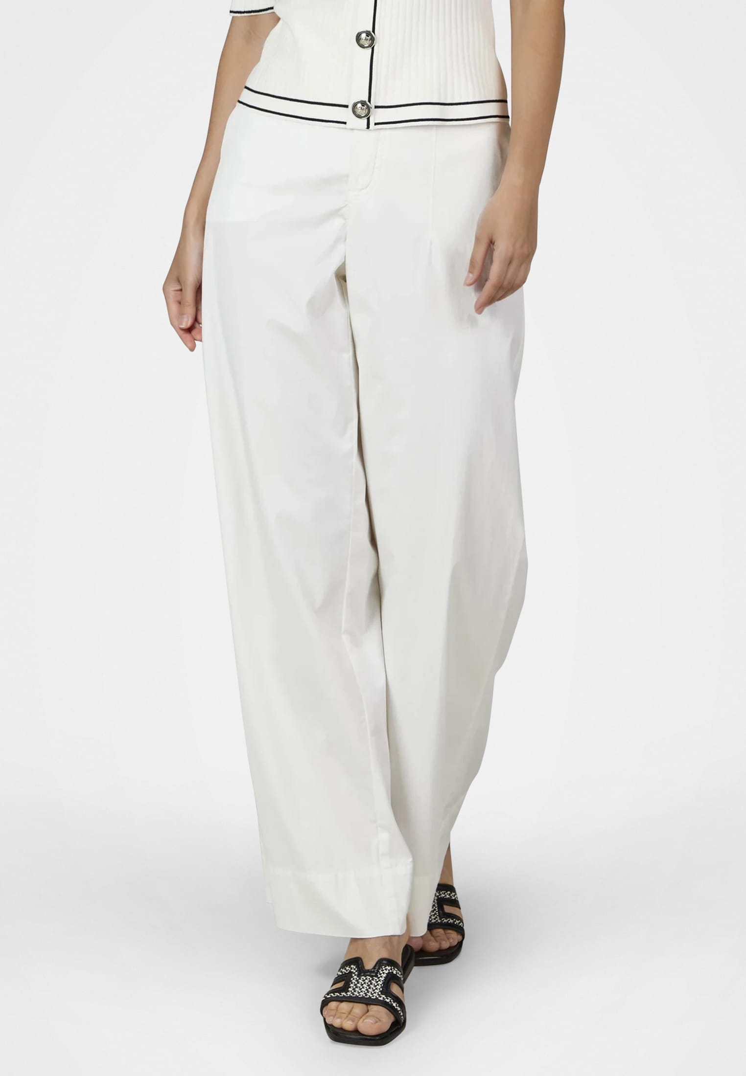 Baumwollhose mit weitem Bein