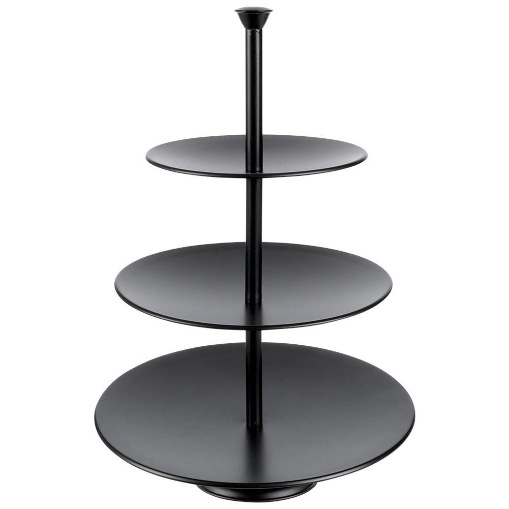 Patera 3-poziomowa metalowa czarna 36,5 cm