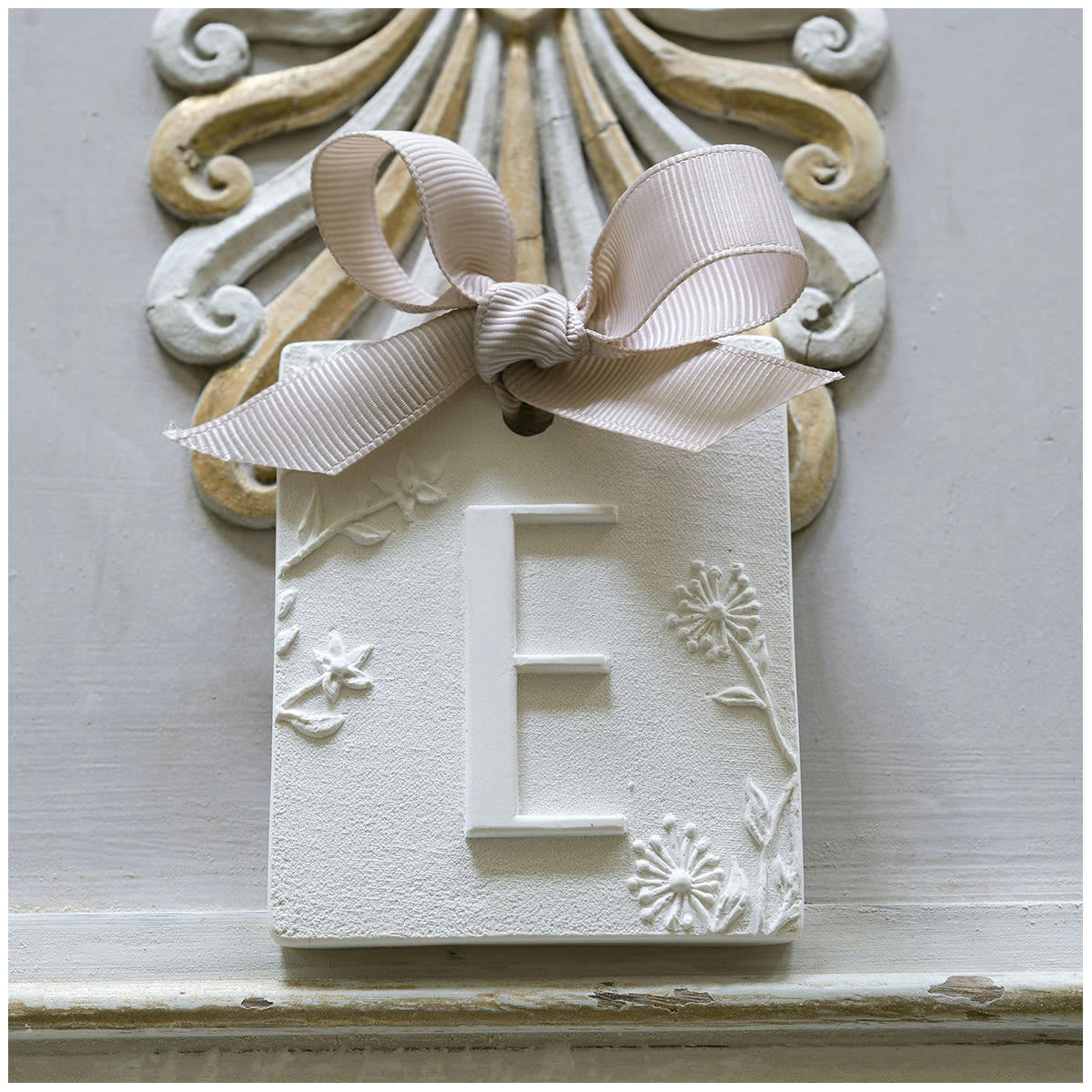 - Décor parfumé lettre E - Fleur de Coton