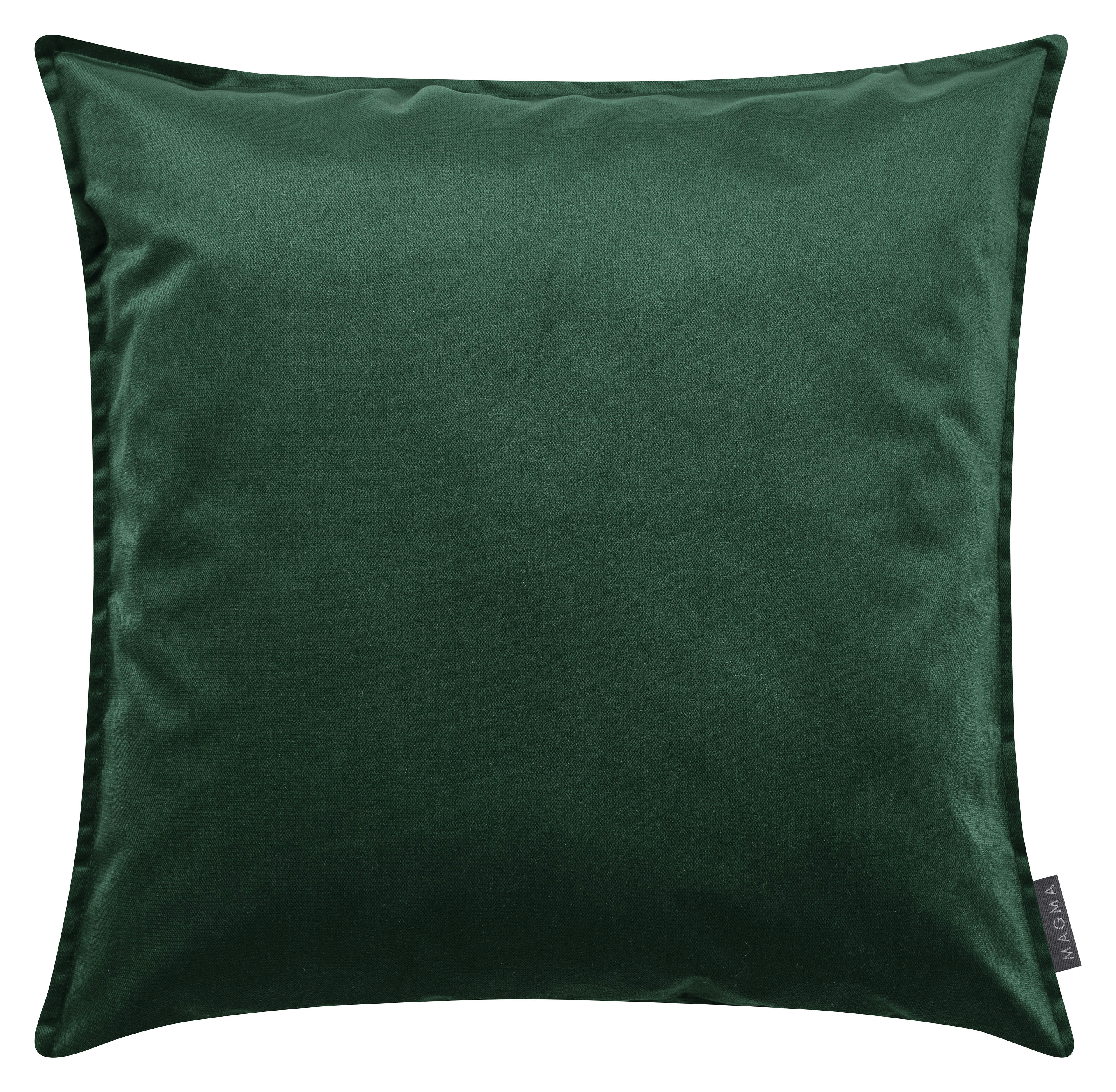 MARLA - Housse de coussin velours avec volant piqué vert 60x60