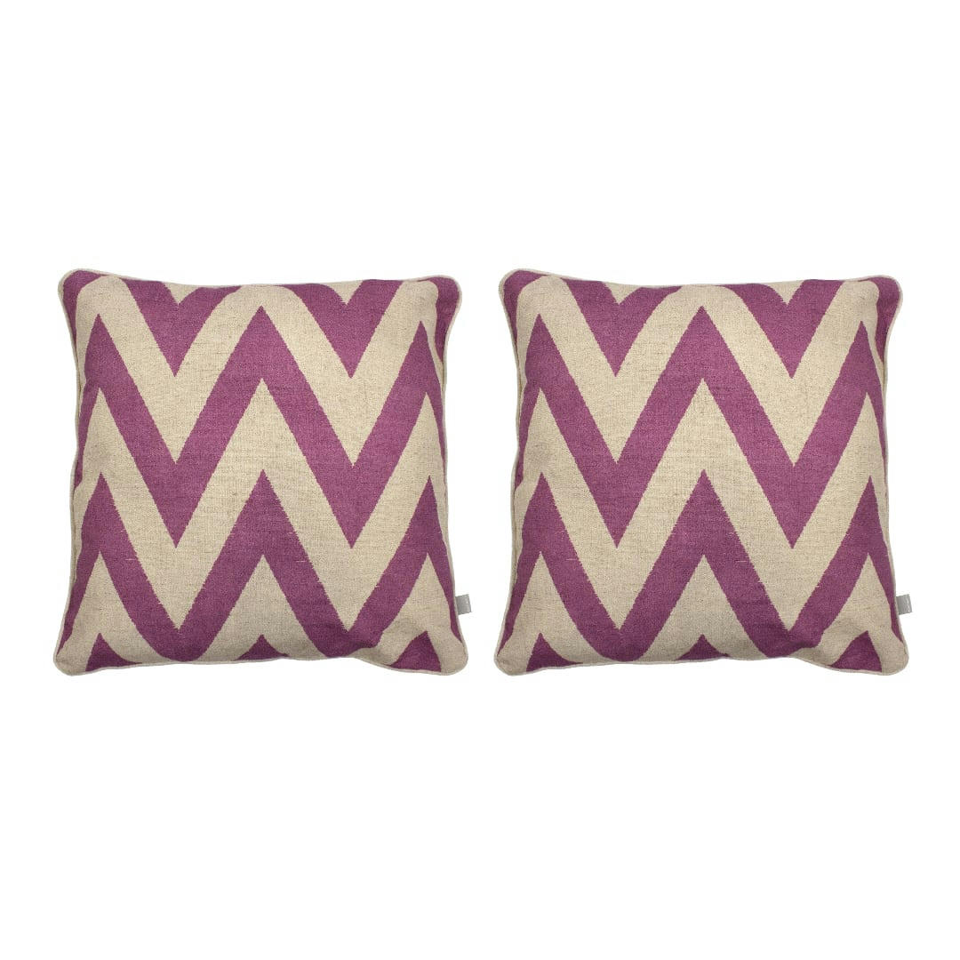 MEENA CARRÉ - 2 Housses de coussins 50x50 cm fuchsia