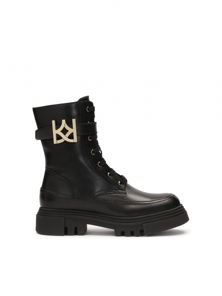 Ladies’ military-style leather ankle boots