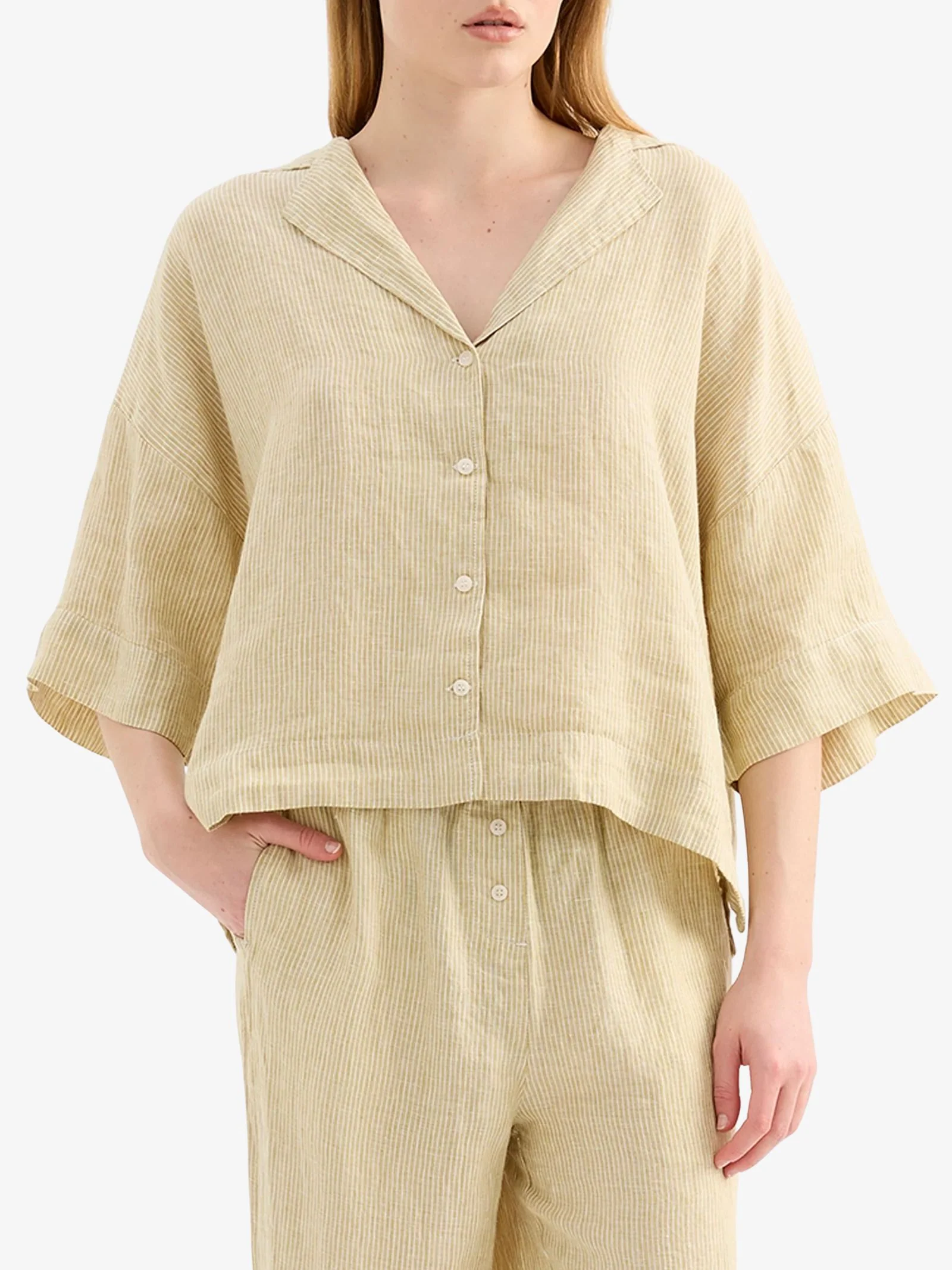 Lounge Stripe Linen Shirt