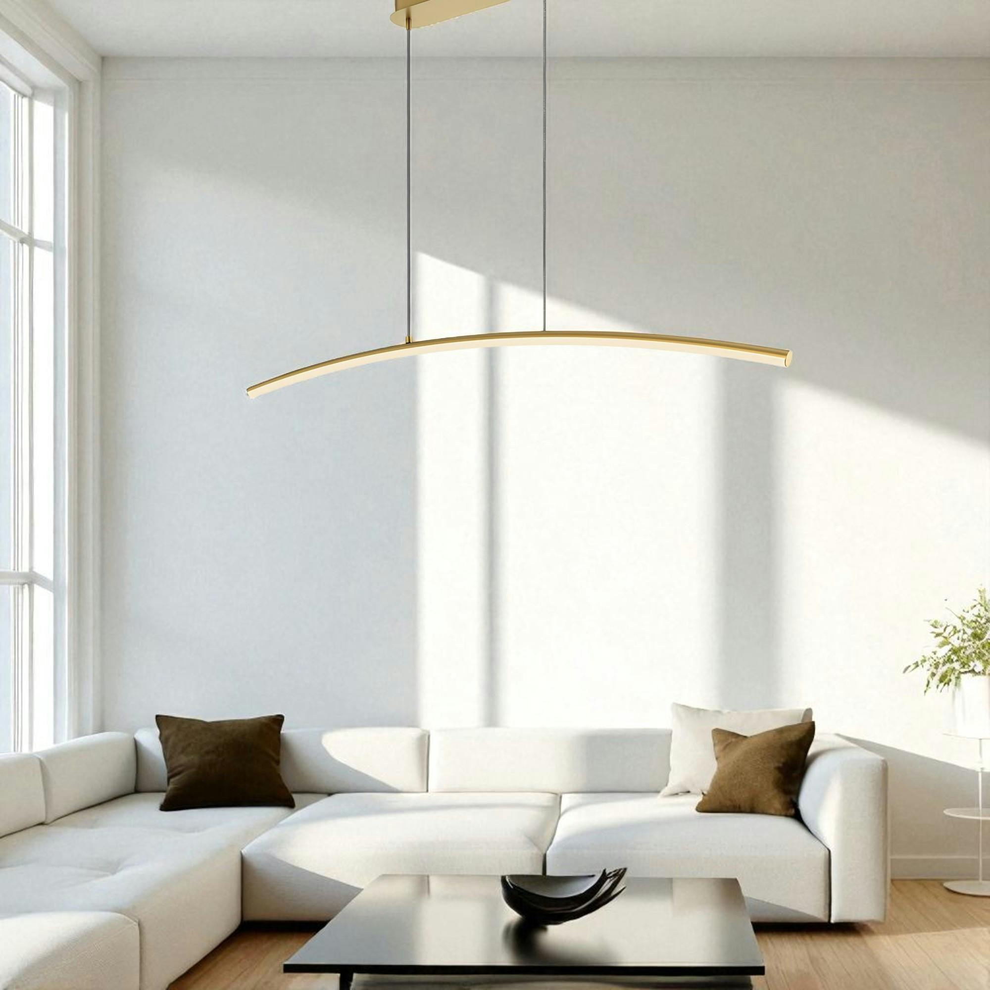 Suspension LED design - arc doré style minimaliste AVA