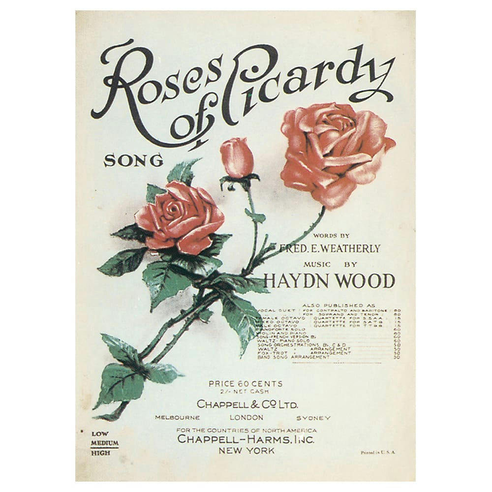 - Tableau couverture de musique vintage Roses Of Picardy 50x70cm