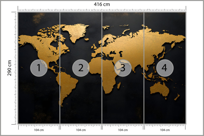 Fototapeta Nowoczesna Mapa Świata 416x290cm
