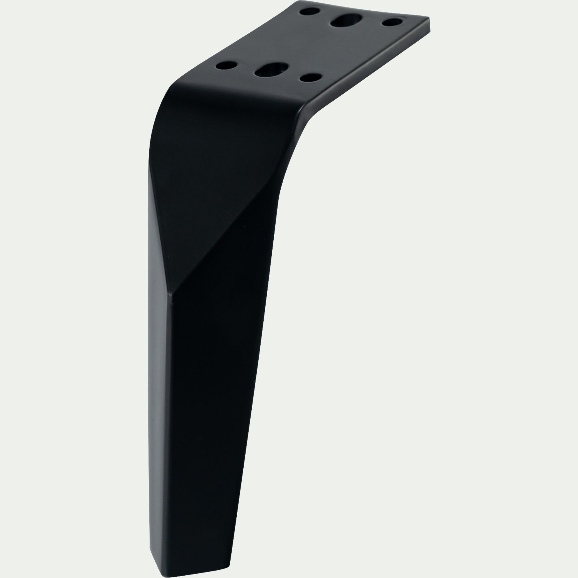 MAYENNE - Lot de 4 pieds de sommier en métal H15cm - noir