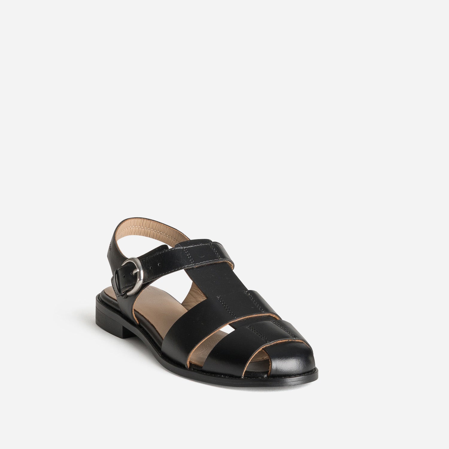Sandale fisherman noire cuir